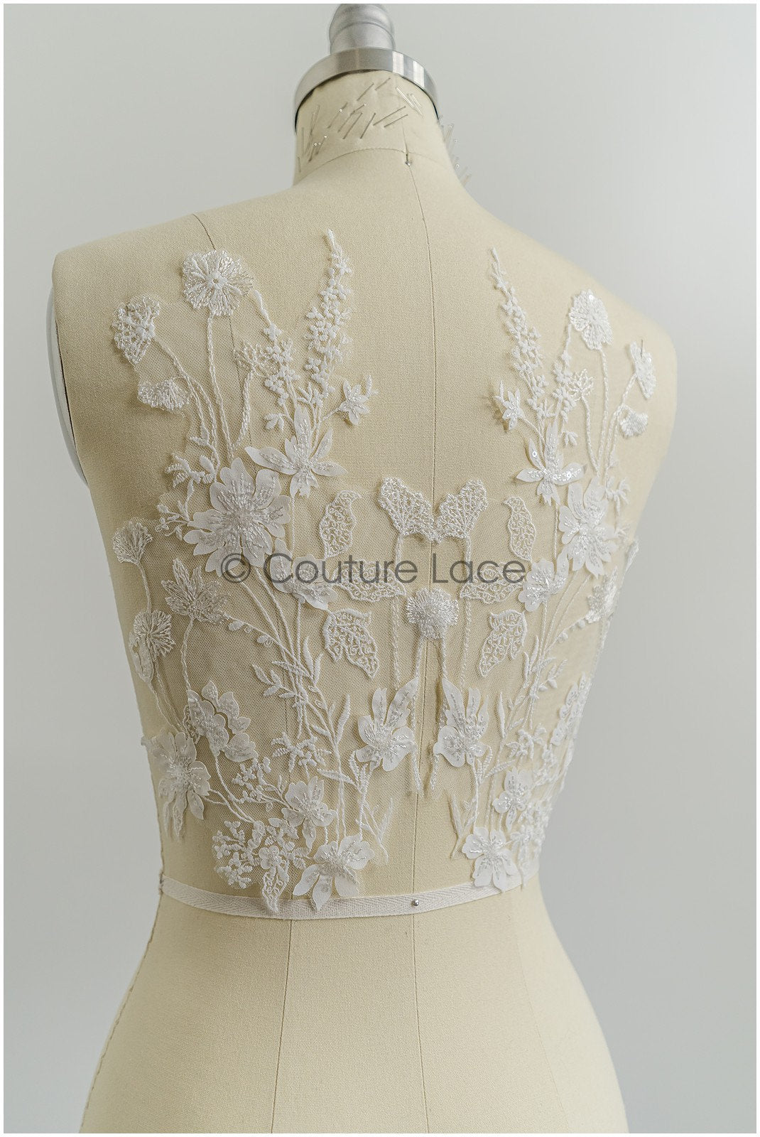 super weiche Wildblumen Spitzen Applikation für Brautkleid, BlumenSpitze Patches, bestickte Spitzen Applikation, Braut Applikation// A21-205