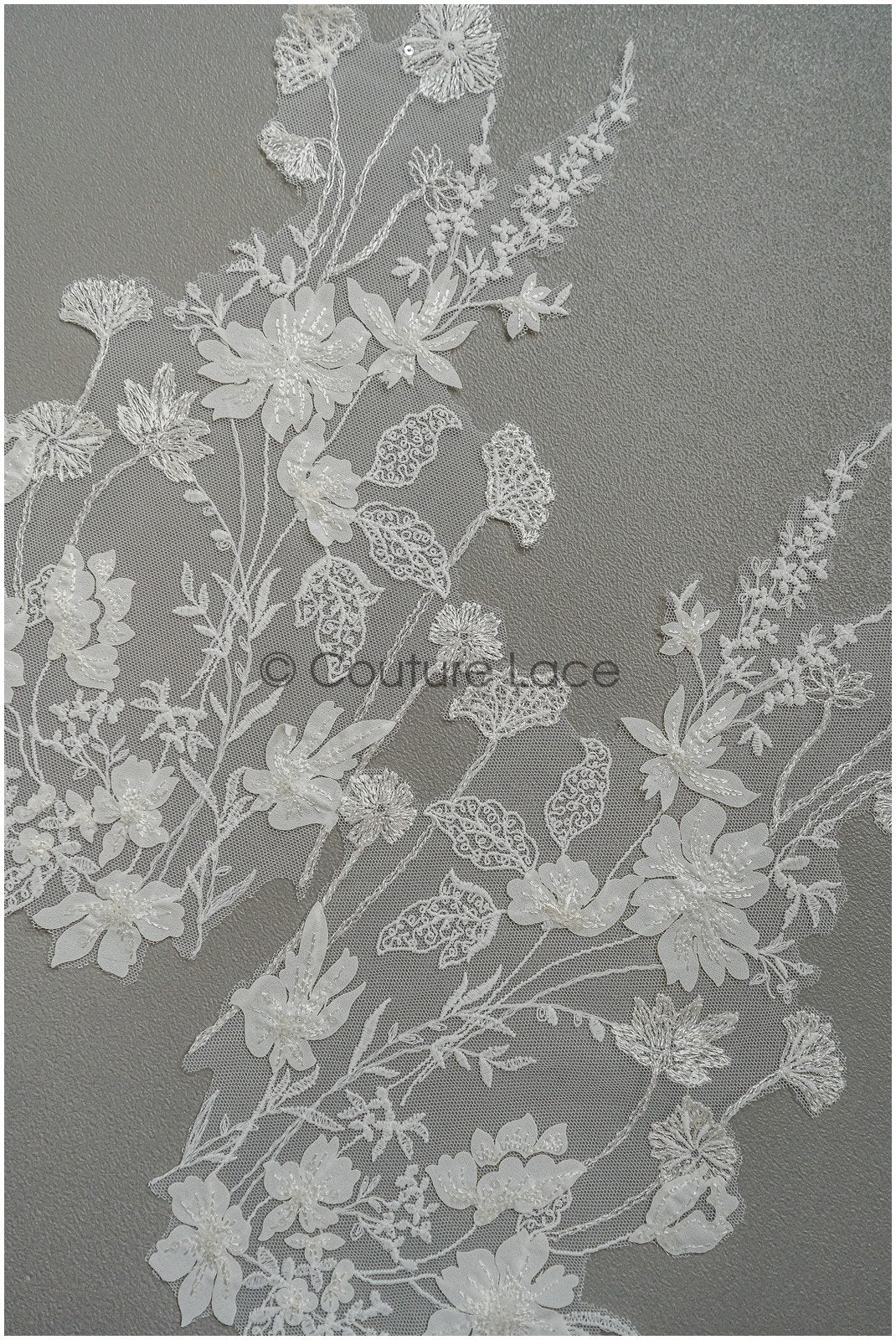 super weiche Wildblumen Spitzen Applikation für Brautkleid, BlumenSpitze Patches, bestickte Spitzen Applikation, Braut Applikation// A21-205
