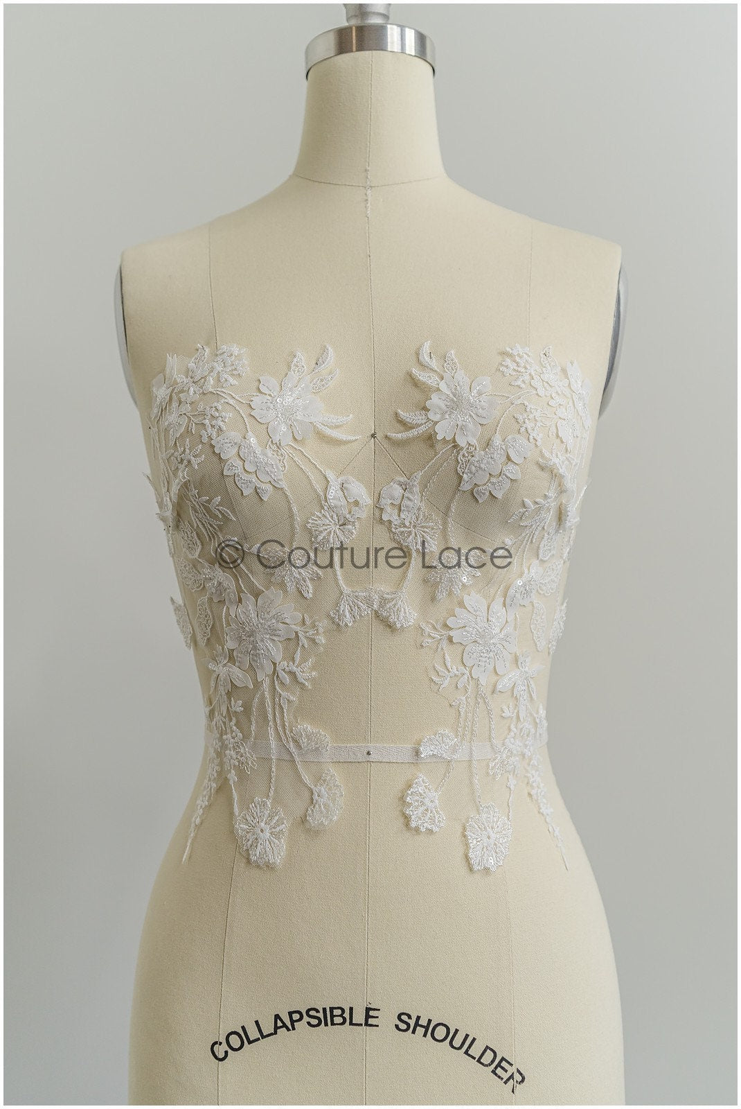 super weiche Wildblumen Spitzen Applikation für Brautkleid, BlumenSpitze Patches, bestickte Spitzen Applikation, Braut Applikation// A21-205