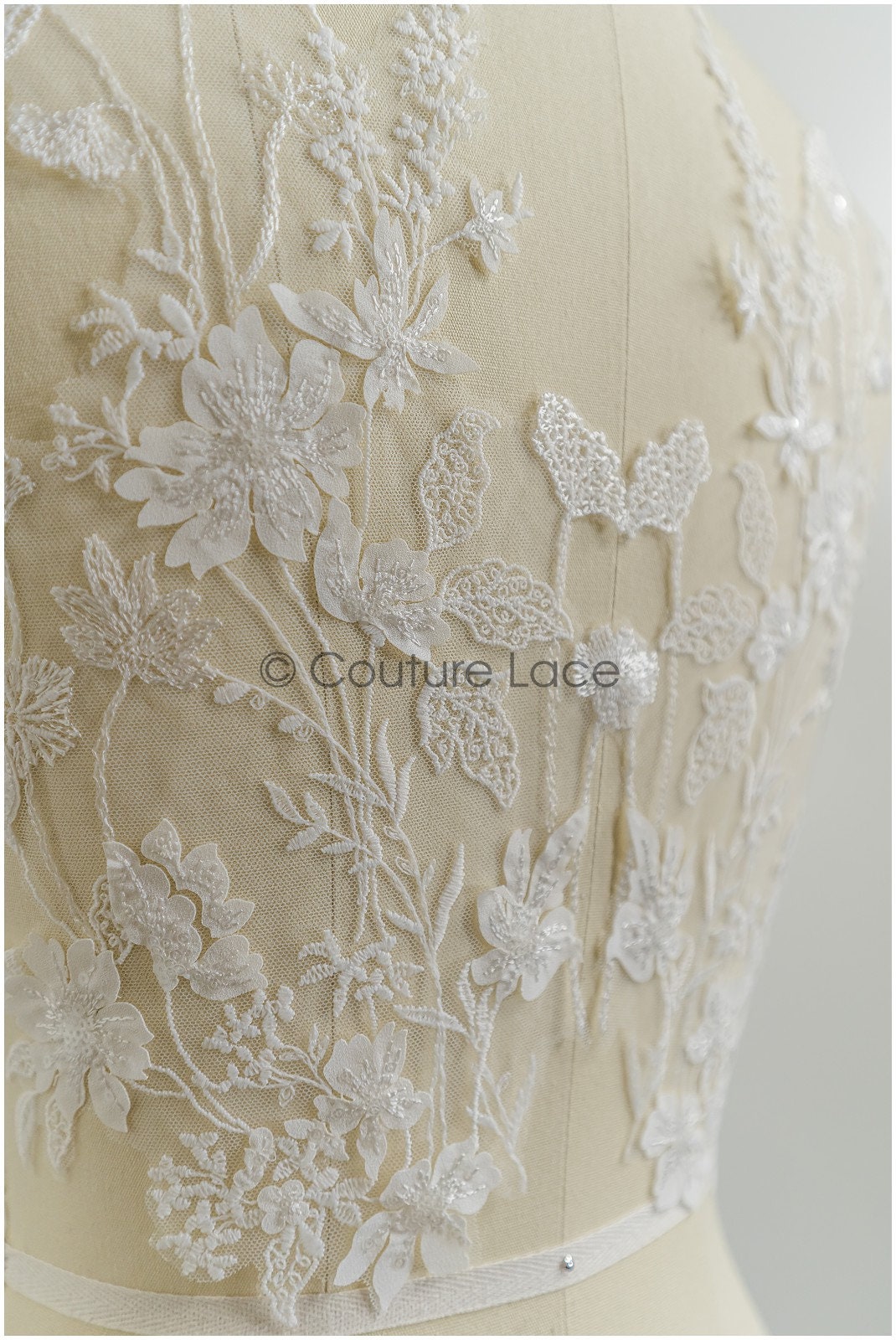 super weiche Wildblumen Spitzen Applikation für Brautkleid, BlumenSpitze Patches, bestickte Spitzen Applikation, Braut Applikation// A21-205