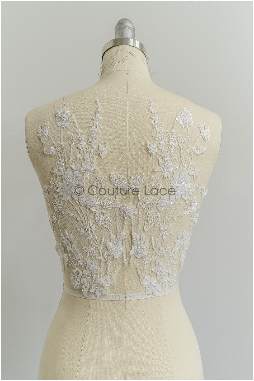 super weiche Wildblumen Spitzen Applikation für Brautkleid, BlumenSpitze Patches, bestickte Spitzen Applikation, Braut Applikation// A21-205