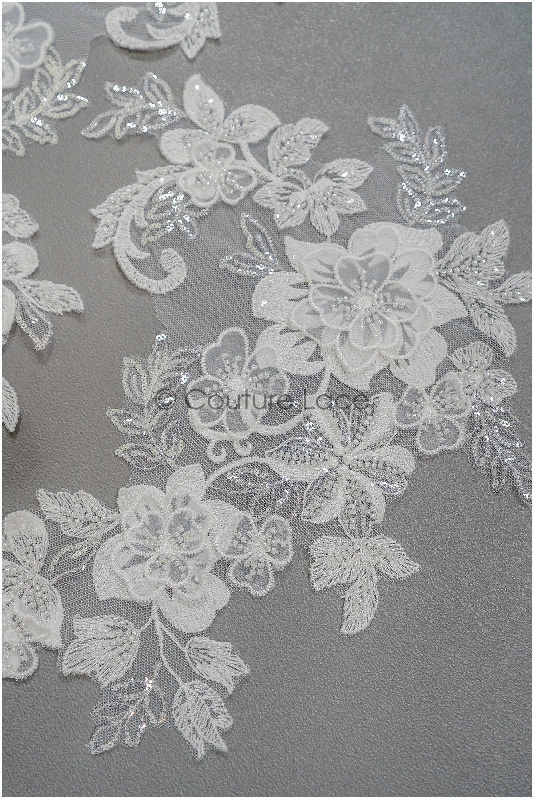 3D Blumen Spitzen Applikation, 3D Blumen Applikation, SpitzenBlume Applikation, Spitzen Applikation, 3D Brautkleid Spitzen Applikation, BrautSpitze Applikation// A21-207