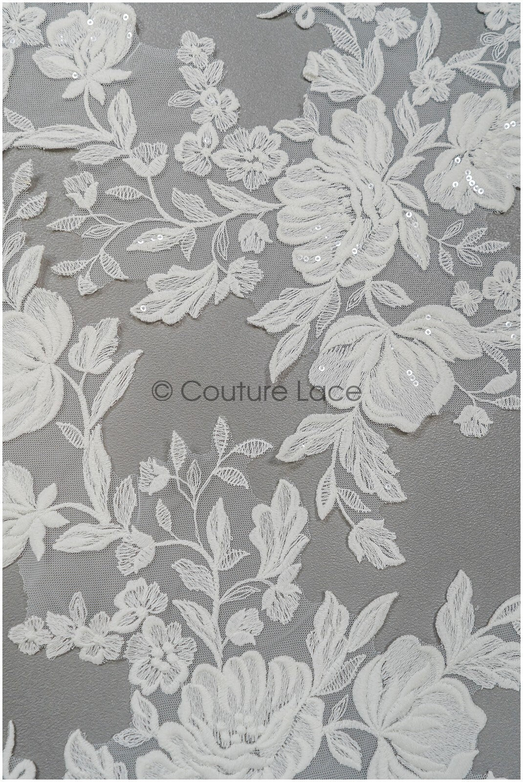 Floral lace appliques for bridal dress, floral lace patches, embroidered lace appliques, corded lace appliques off-white// A21-210