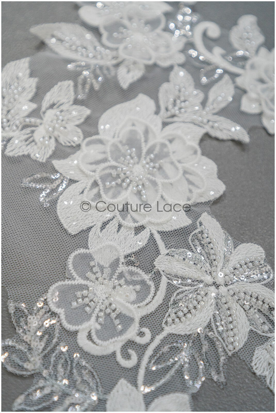 3D Blumen Spitzen Applikation, 3D Blumen Applikation, SpitzenBlume Applikation, Spitzen Applikation, 3D Brautkleid Spitzen Applikation, BrautSpitze Applikation// A21-211