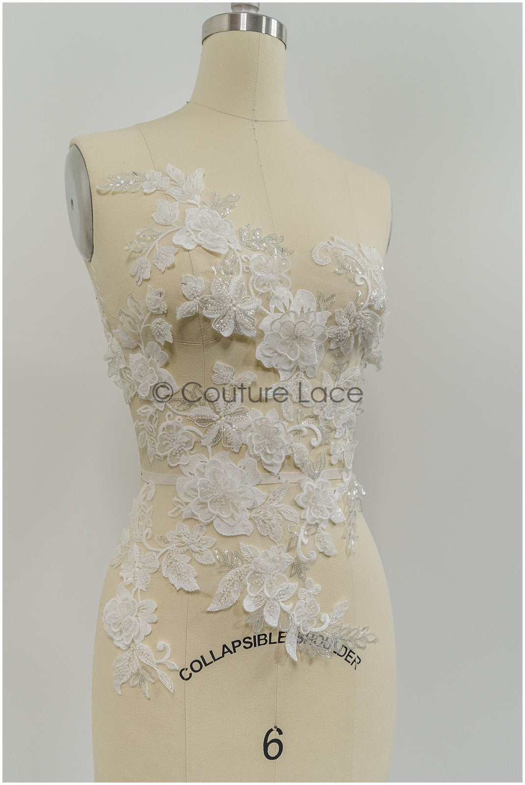 3D Blumen Spitzen Applikation, 3D Blumen Applikation, SpitzenBlume Applikation, Spitzen Applikation, 3D Brautkleid Spitzen Applikation, BrautSpitze Applikation// A21-211
