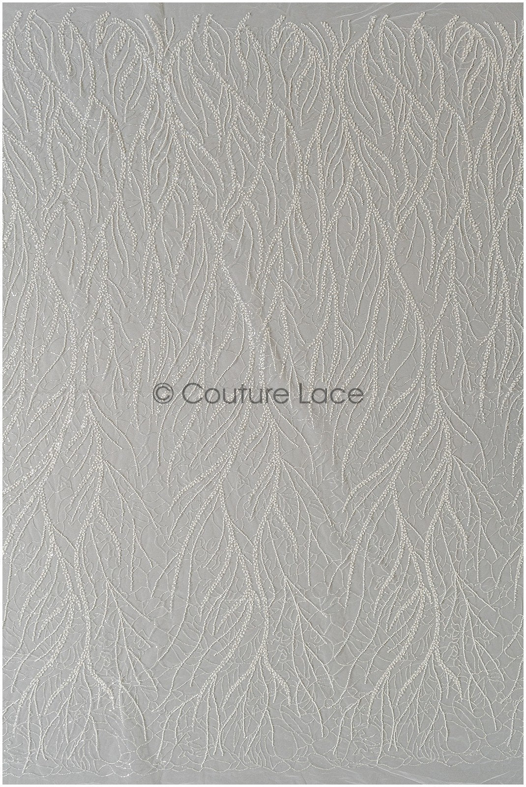 Perlengewellter Spitzenstoff Off-White/ Brautspitze mit Perlen/ Hochzeitskleid Spitze mit Perlen & Pailletten/ Braut Spitzenstoff// L22-279B