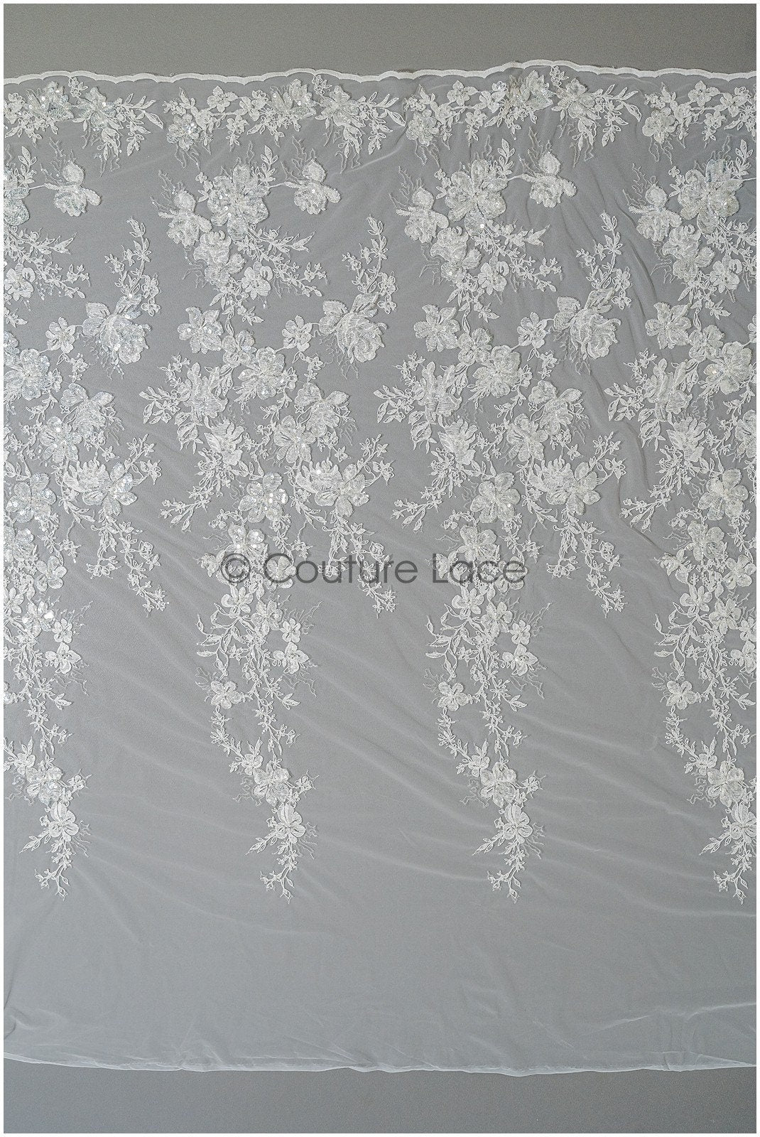 Perlen Spitzenstoff Off-White/ Perlen Brautkleid Spitze/ Couture Spitzenstoff/ Perlen Braut Spitze// L22-367B