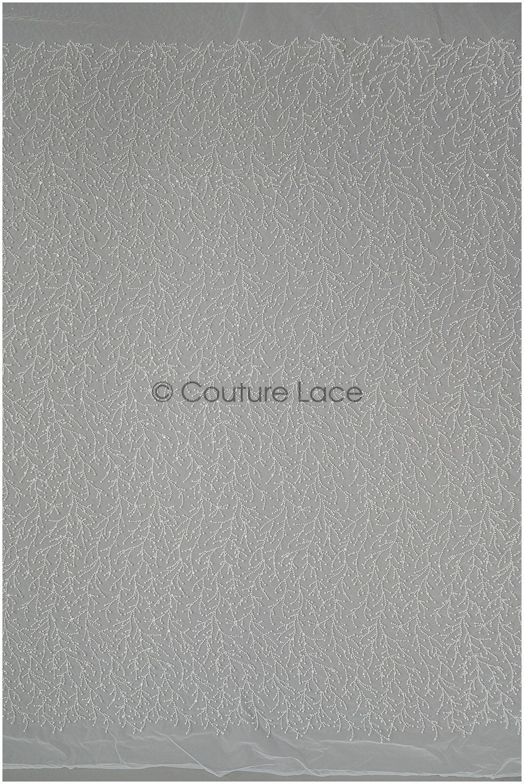 Perlen Spitzenstoff Off-White/ Couture Spitze Stoff/ Brautspitze mit Perlen/ Perlenspitze// L21-136