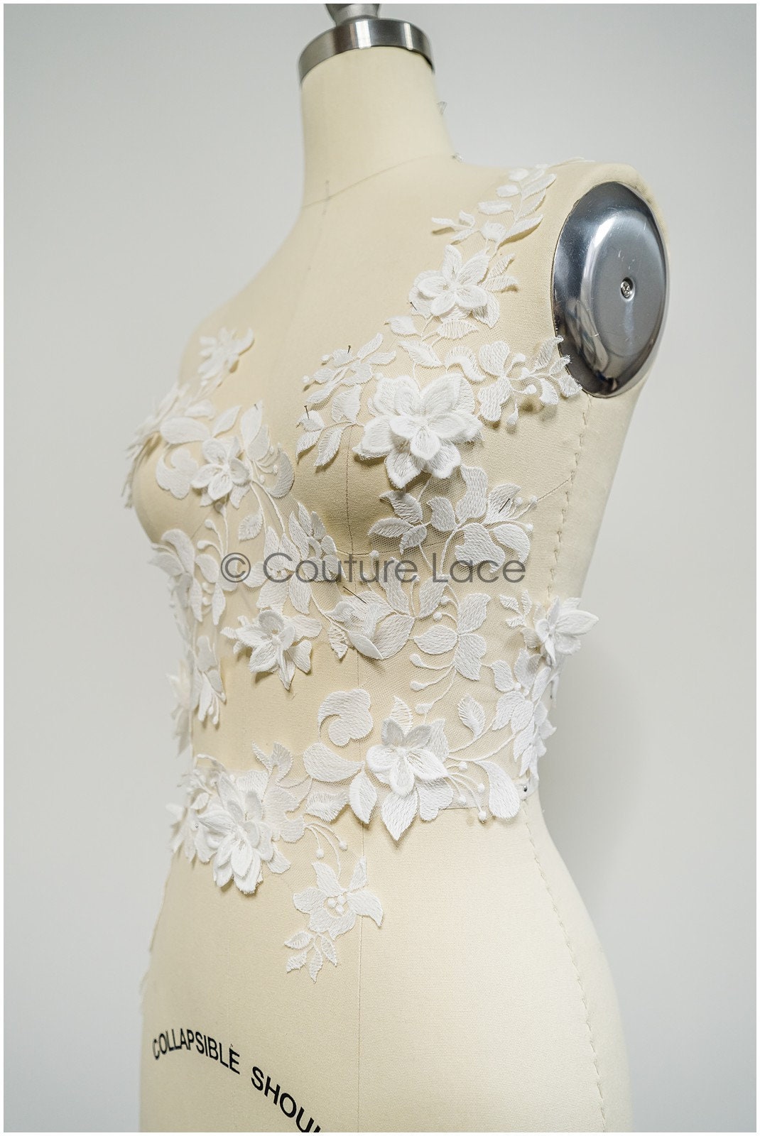 3D Blumen Spitzen Applikation, 3D Blumen Applikation, Lace Blumen Applikation, Spitzen Applikation, 3D Hochzeitskleid Spitze Applikation, Braut Blumen Aufnäher// A21-251
