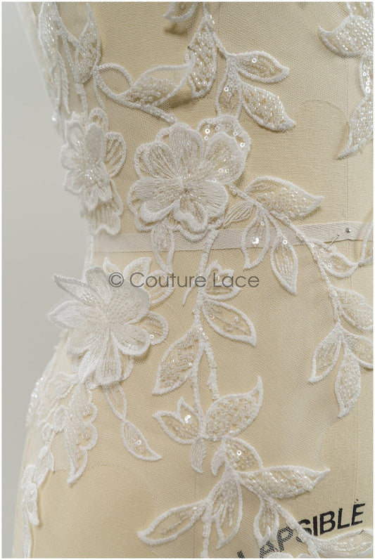 Applique de dentelle de fleur 3D, Applique de fleur 3D, Applique de fleur de dentelle, Applique de dentelle, Applique de dentelle de robe de mariée 3D, Lacepatch de mariée// A21-238