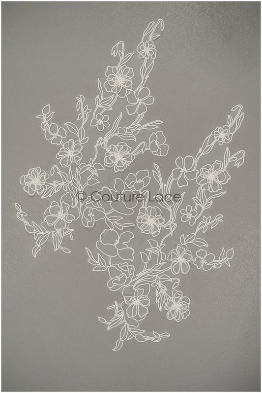 3D Blumen Spitzen Applikation, 3D Blumen Applikation, SpitzenBlume Applikation, Spitzen Applikation, 3D Brautkleid Spitzen Applikation, BrautSpitze Applikation// A21-239