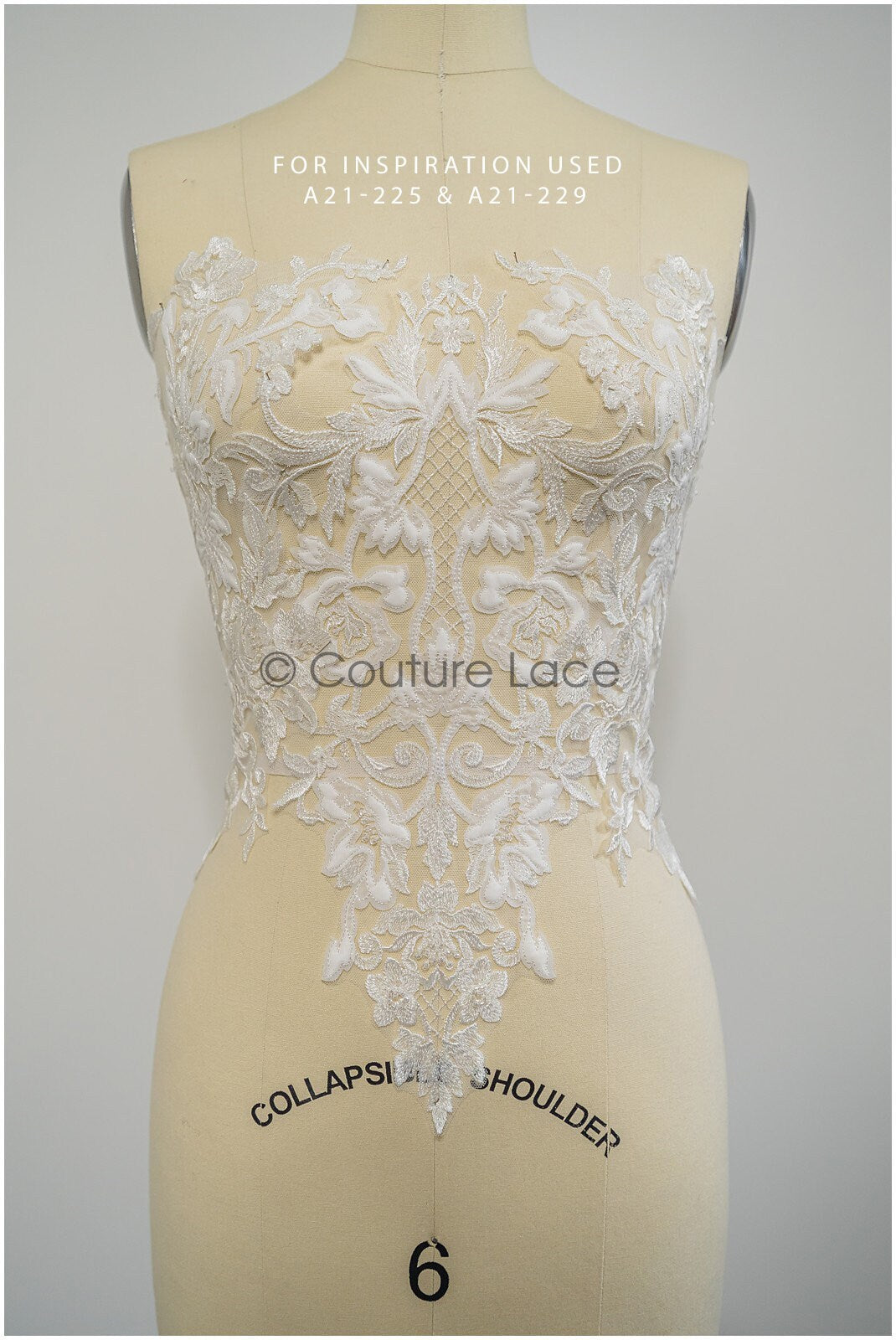 Floral lace applique for wedding dress, floral lace patch, embroidered lace applique, bridal applique// A21-229