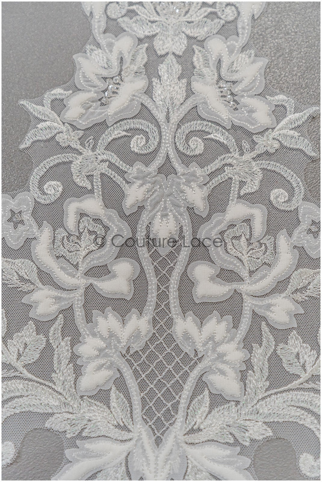 Floral lace applique for wedding dress, floral lace patch, embroidered lace applique, bridal applique// A21-229