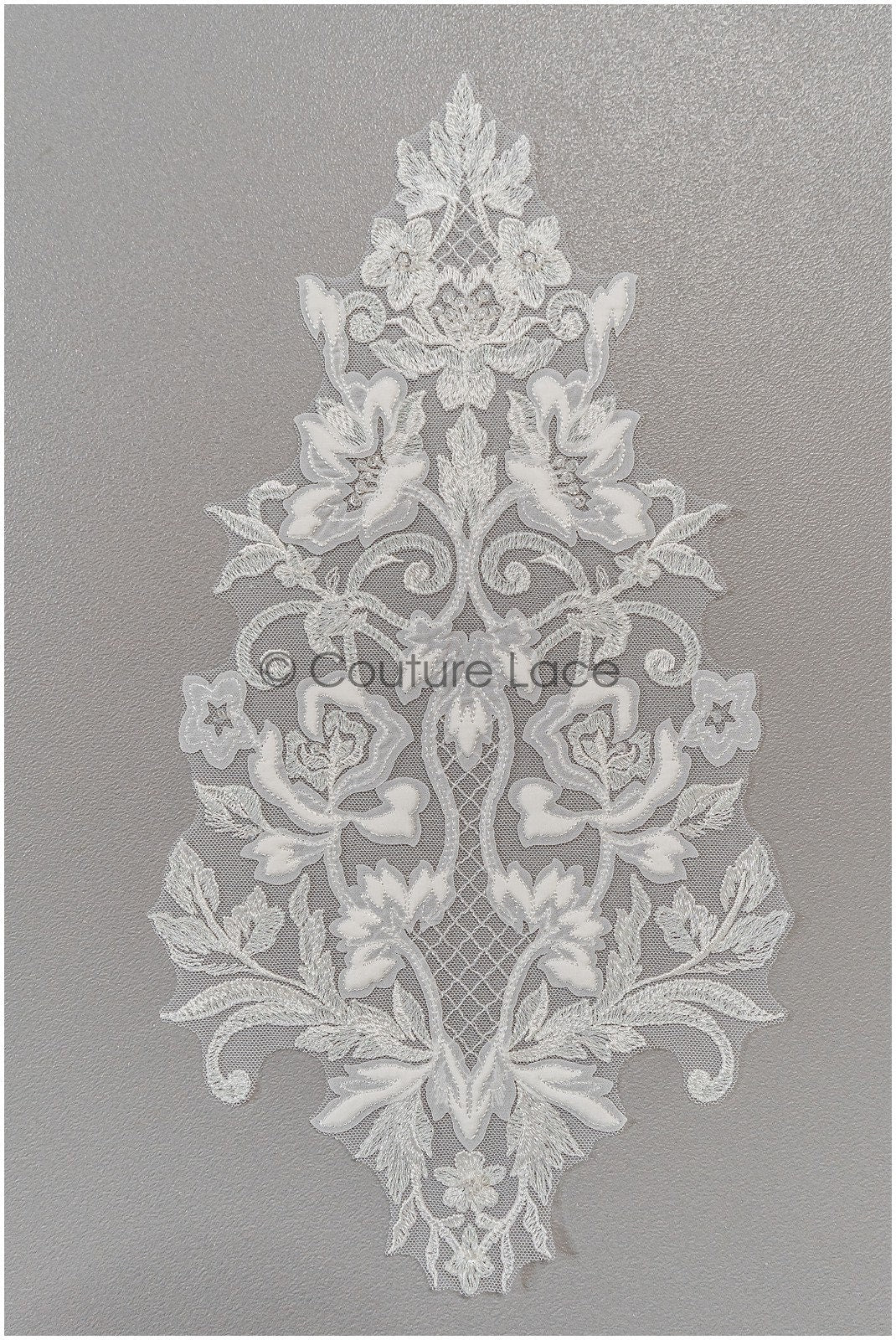Floral lace applique for wedding dress, floral lace patch, embroidered lace applique, bridal applique// A21-229