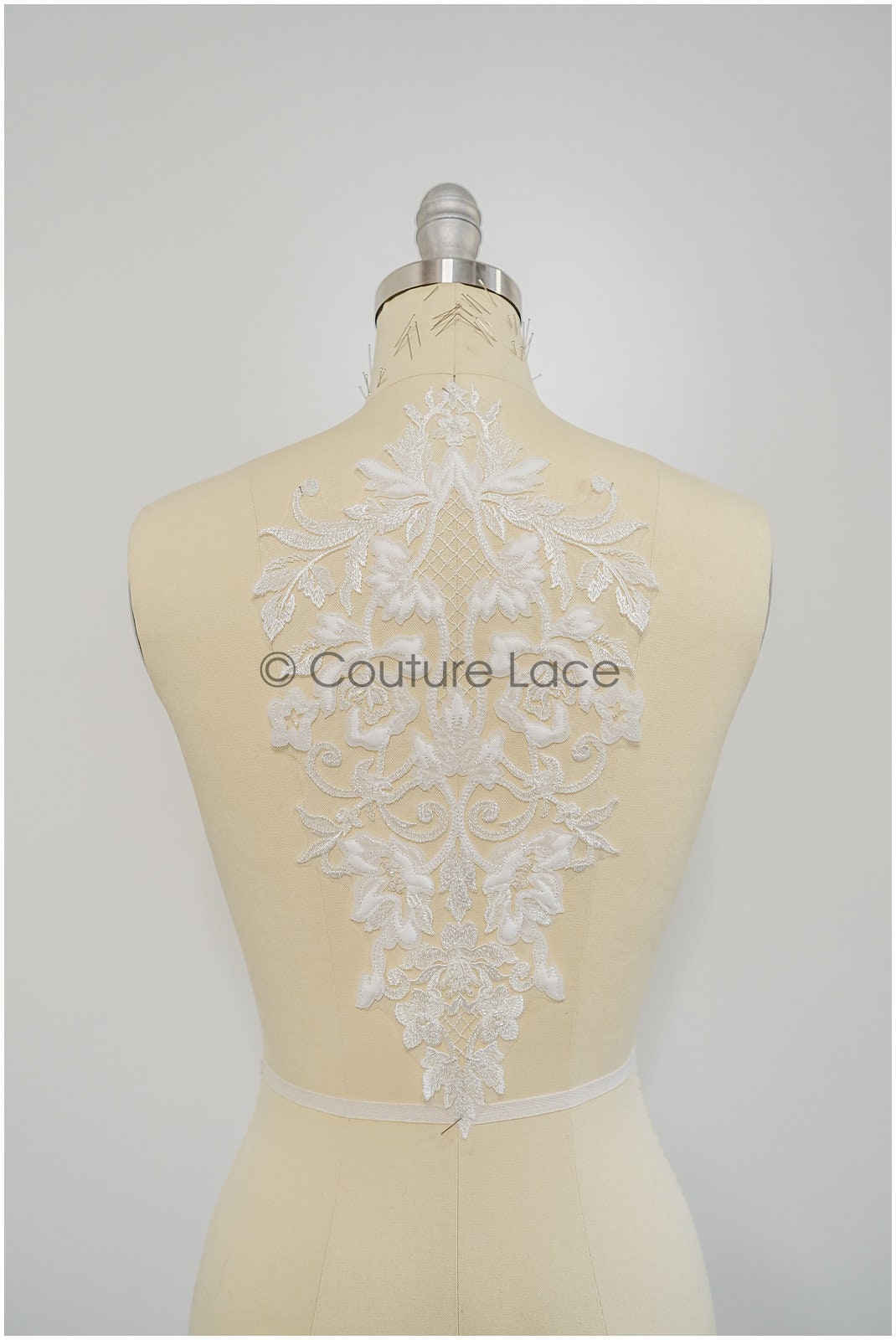 Floral lace applique for wedding dress, floral lace patch, embroidered lace applique, bridal applique// A21-229