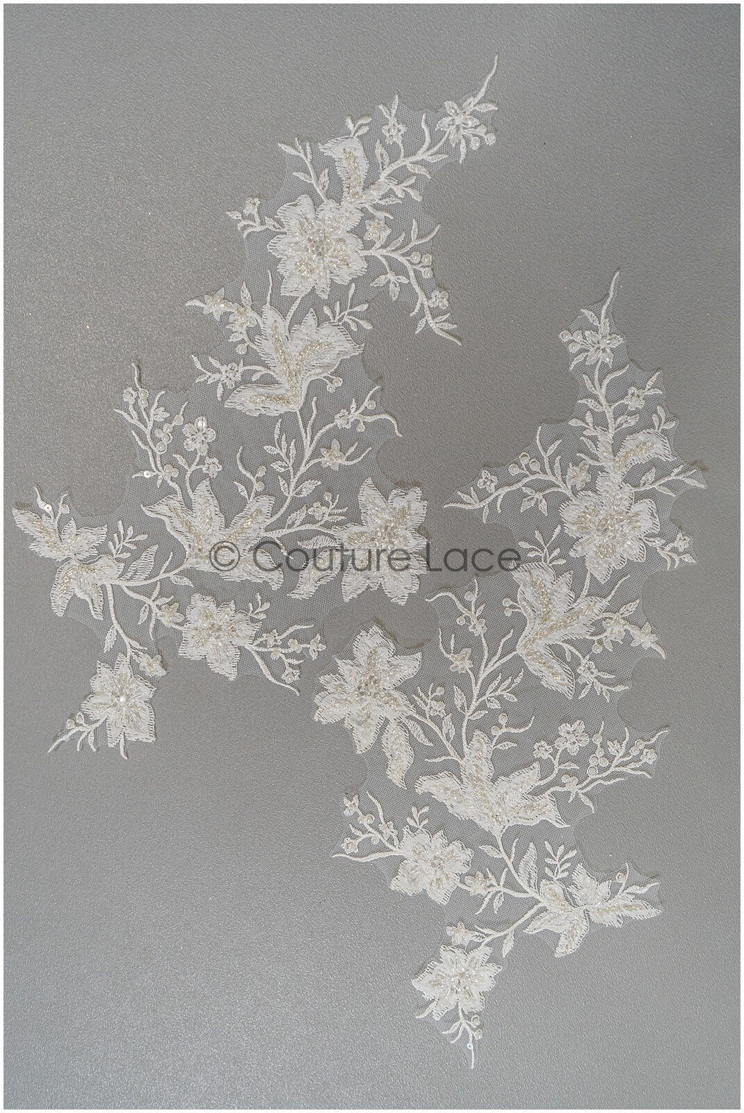 handbestickte Florale SpitzenApplikation für Brautkleid, Blumenspitze Aufnäher, bestickte Spitzenapplikation, Brautapplikation// A21-226