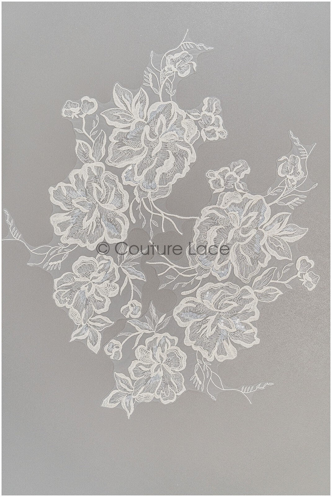 Perlen Applikation für Brautkleid, Blumenspitze Aufnäher, bestickte Spitzenapplikation, Brautapplikation// A21-224