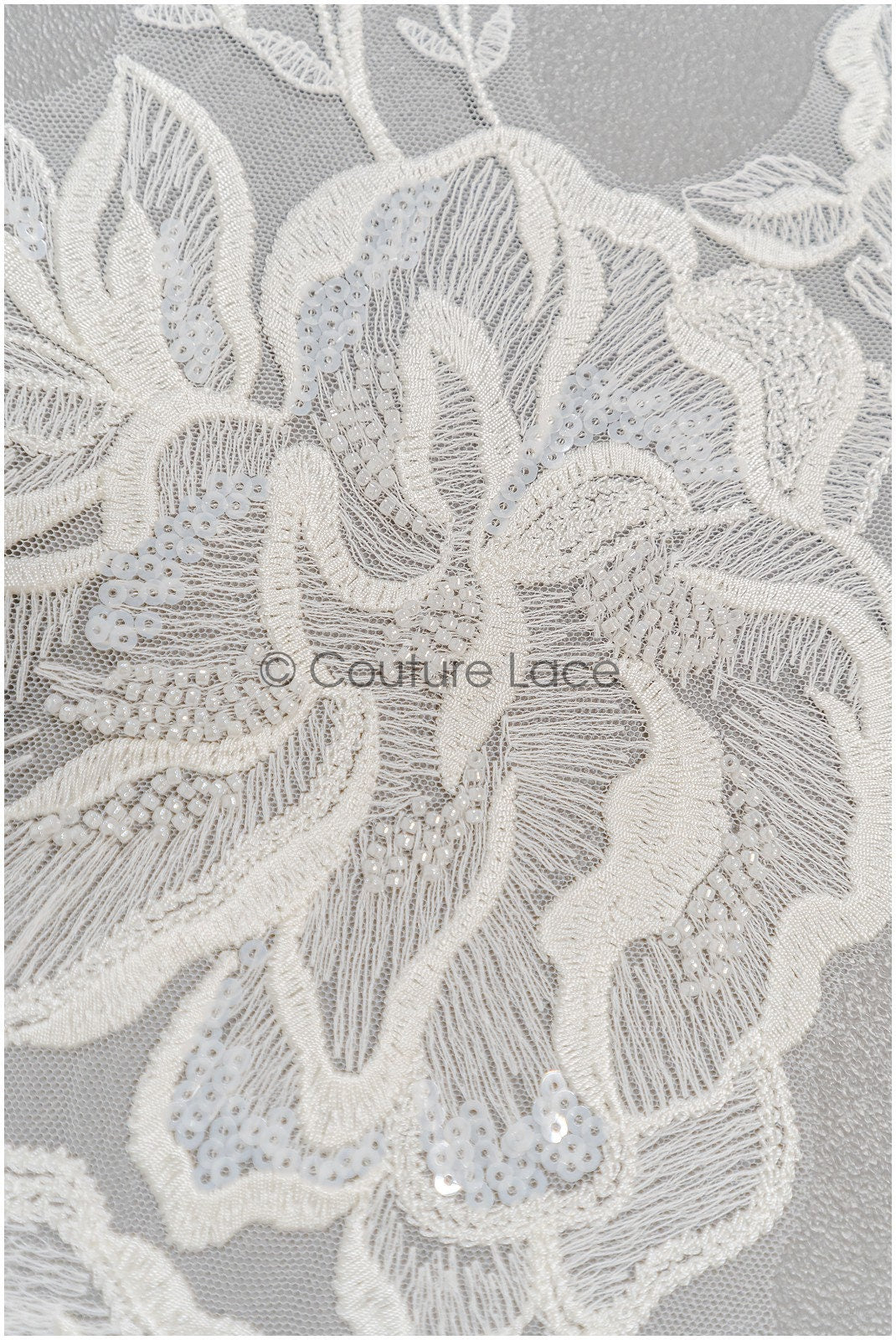 Perlen Applikation für Brautkleid, Blumenspitze Aufnäher, bestickte Spitzenapplikation, Brautapplikation// A21-224