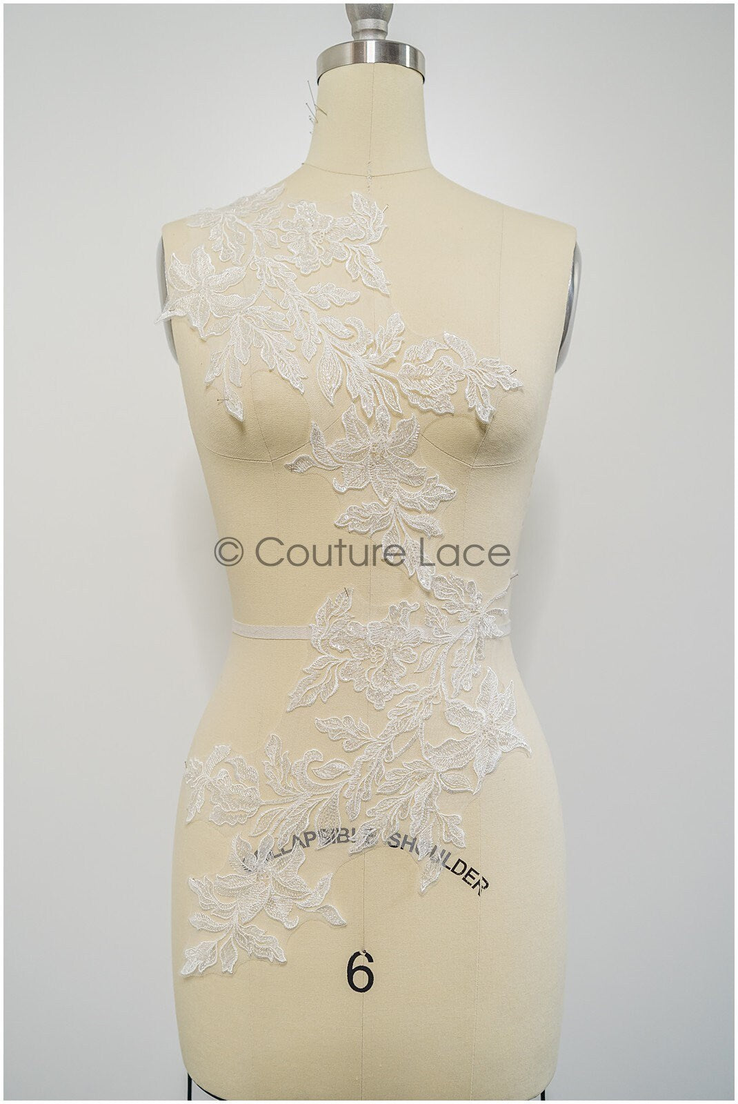 Perlen Applikation für Brautkleid, Blumenspitze Aufnäher, bestickte Spitzenapplikation, Brautapplikation// A21-223