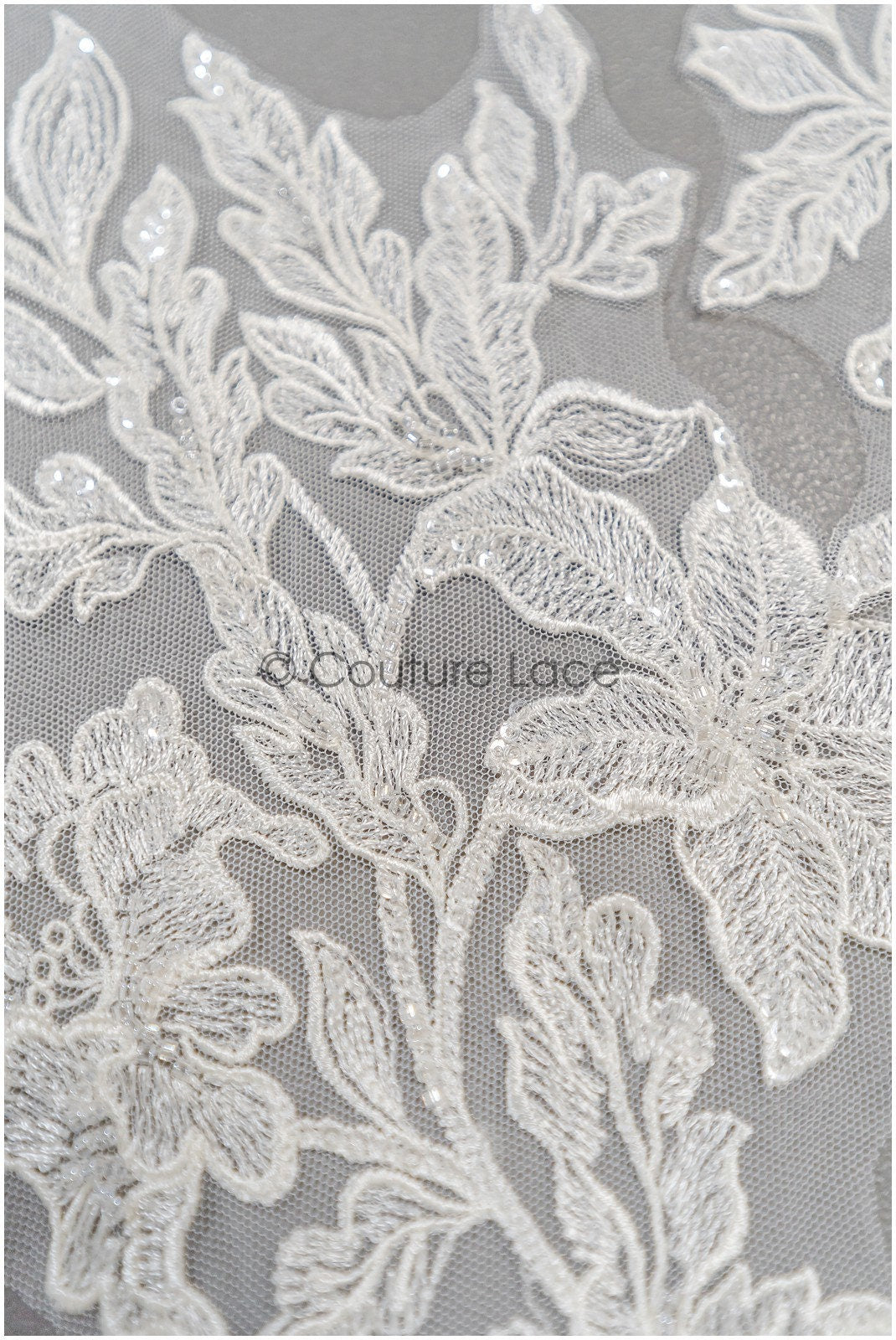 Perlen Applikation für Brautkleid, Blumenspitze Aufnäher, bestickte Spitzenapplikation, Brautapplikation// A21-223