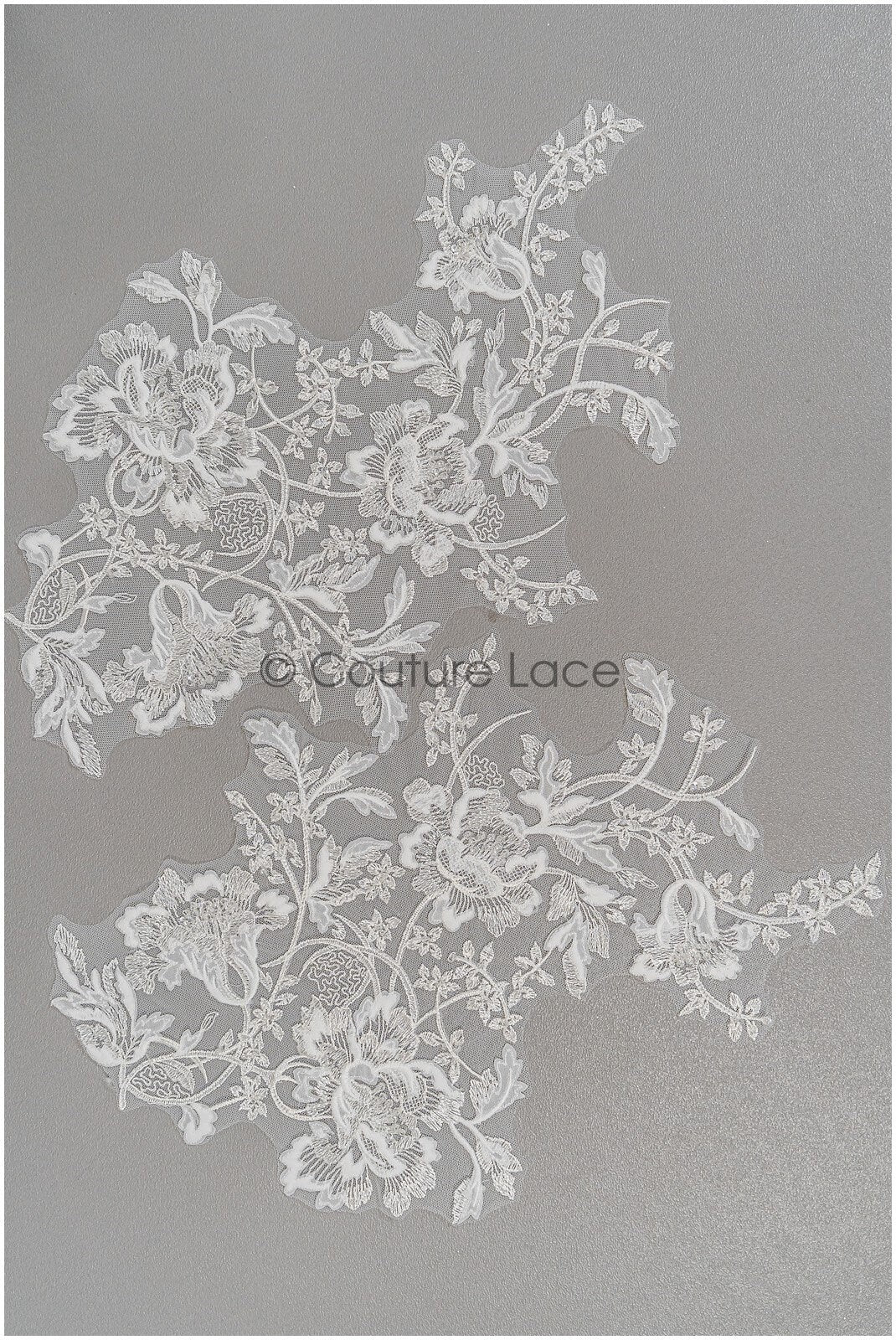 Perlen Applikation für Brautkleid, Blumenspitze Aufnäher, bestickte Spitzenapplikation, Brautapplikation// A21-222