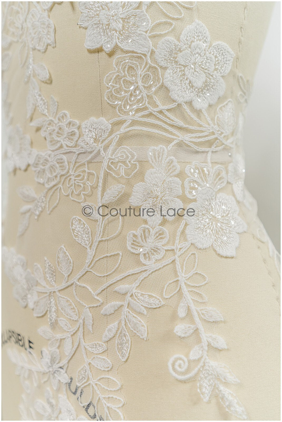 Floral lace appliques for bridal dress, floral lace patches, embroidered lace appliques, corded lace appliques off-white// A21-221