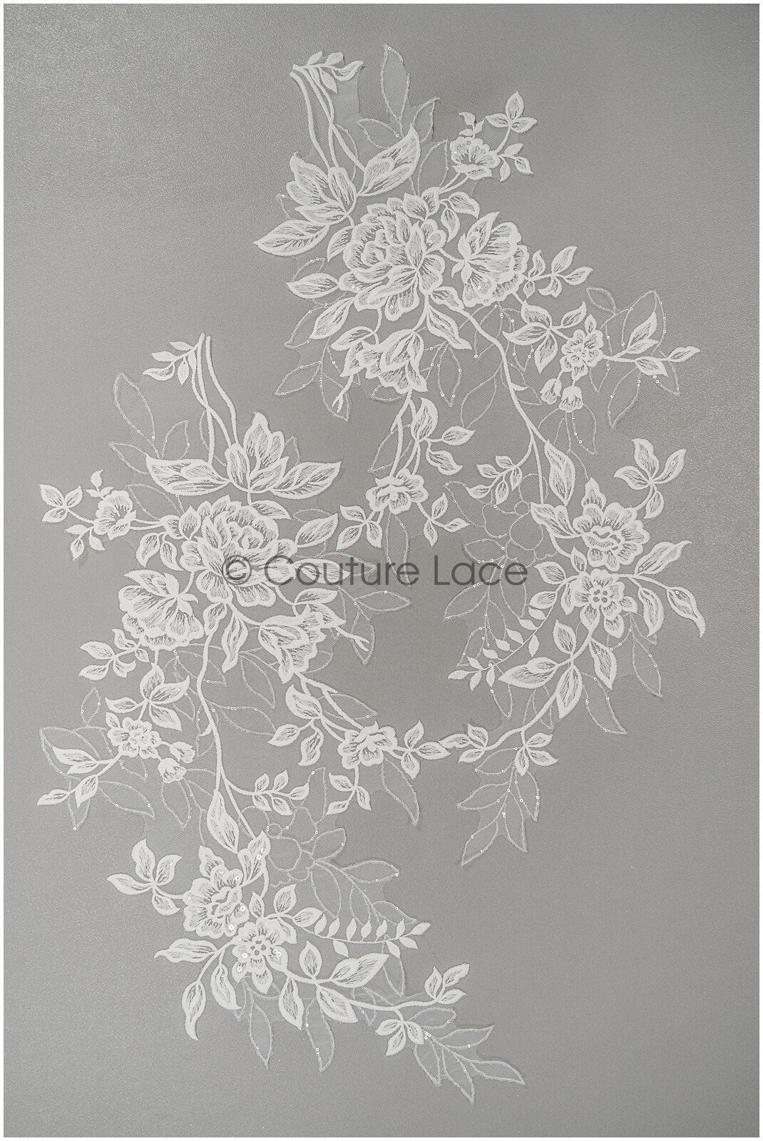 Floral lace appliques for bridal dress, floral lace patches, embroidered lace appliques, corded lace appliques off-white// A21-220