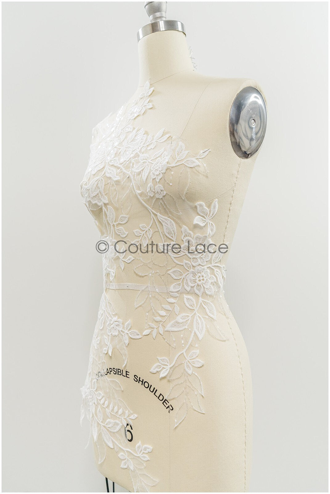 Floral lace appliques for bridal dress, floral lace patches, embroidered lace appliques, corded lace appliques off-white// A21-220