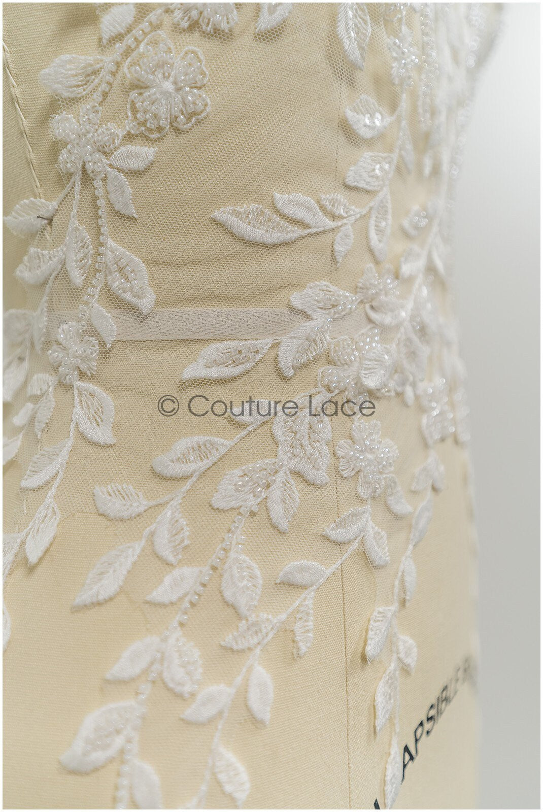 Perlen-Applikationen für Brautkleid, Blumen-Spitzen-Patches, bestickte Spitzenapplikationen, kordelierte Spitzenapplikationen off-white// A21-217