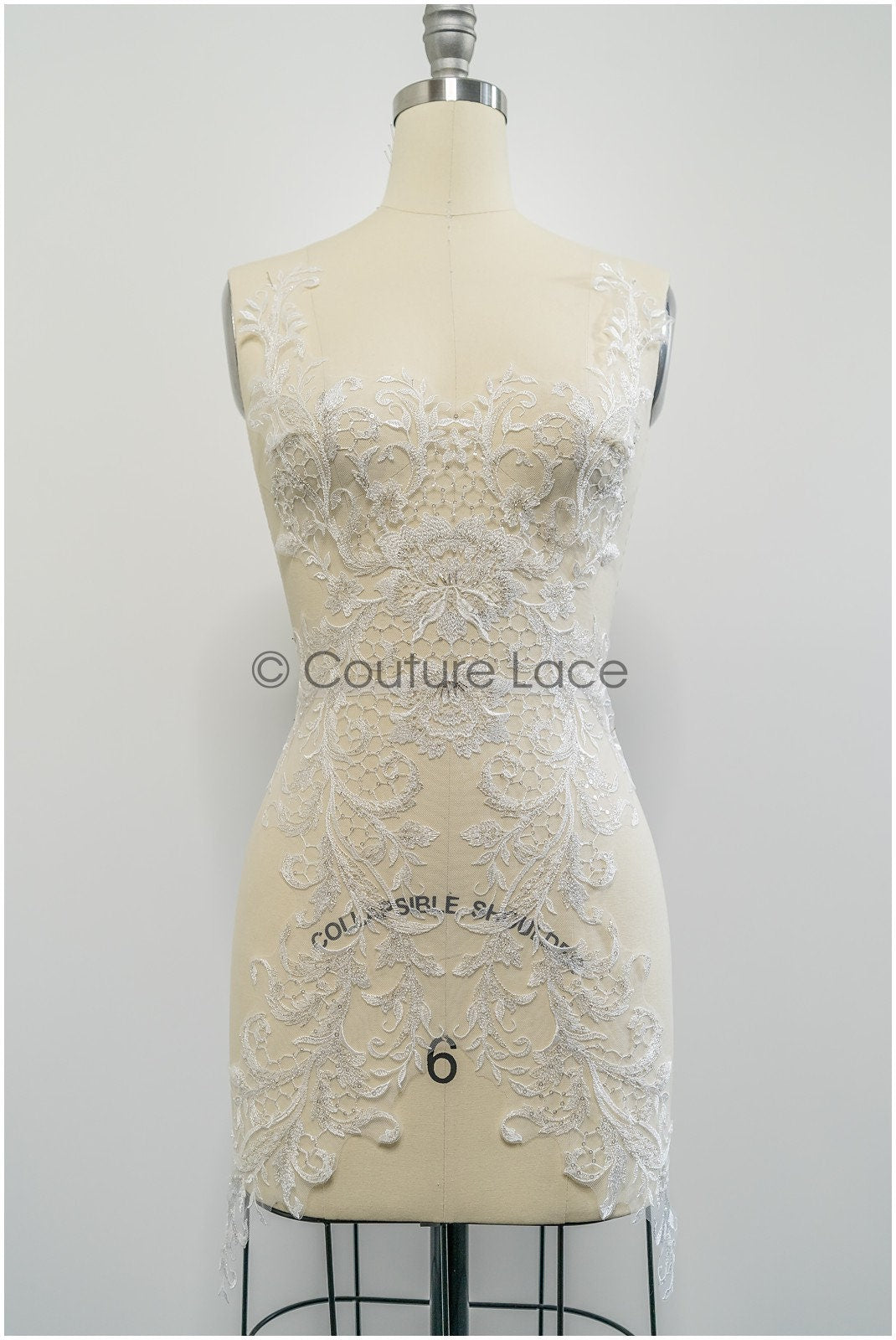 Perlen Applikation für Brautkleid, Blumenspitze Aufnäher, bestickte Spitzenapplikation, Brautapplikation// A21-196