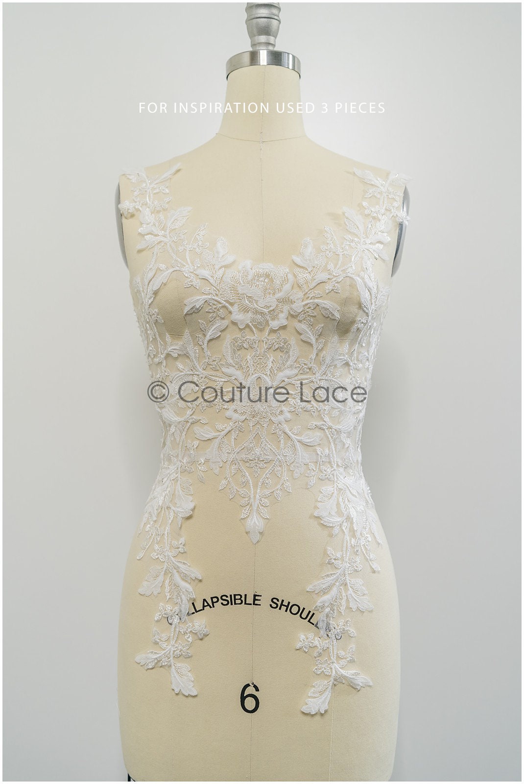 Perlen Applikation für Brautkleid, Blumenspitze Aufnäher, bestickte Spitzenapplikation, Brautapplikation// A21-197