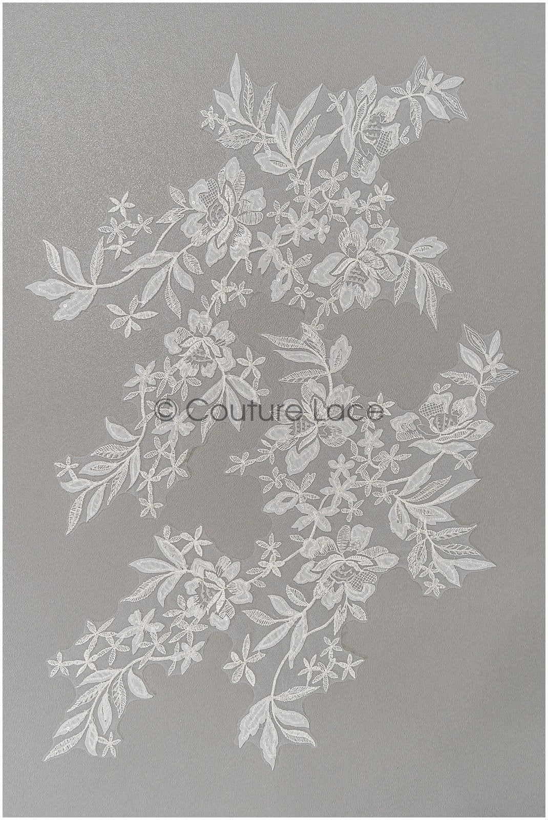 Perlen-Applikation für Brautkleid, Blumenspitze Aufnäher, bestickte Spitzenapplikation, Brautapplikation// A21-201