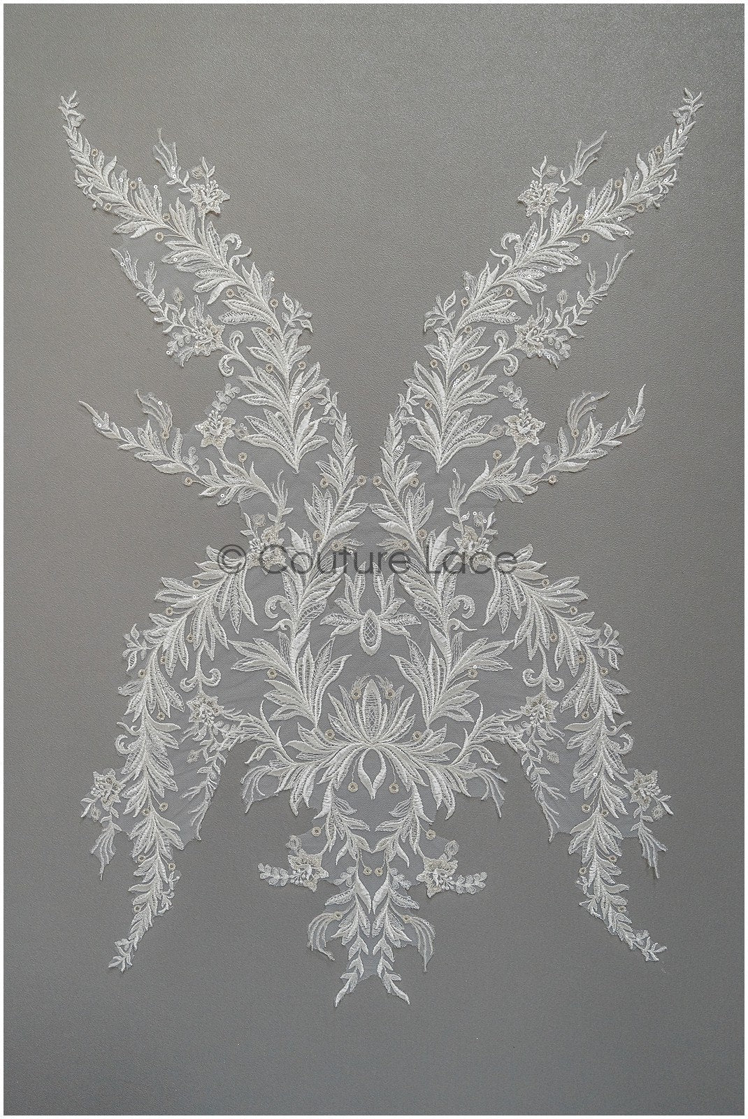 Floral lace applique for wedding dress, floral lace patch, embroidered lace applique, bridal applique// A21-202