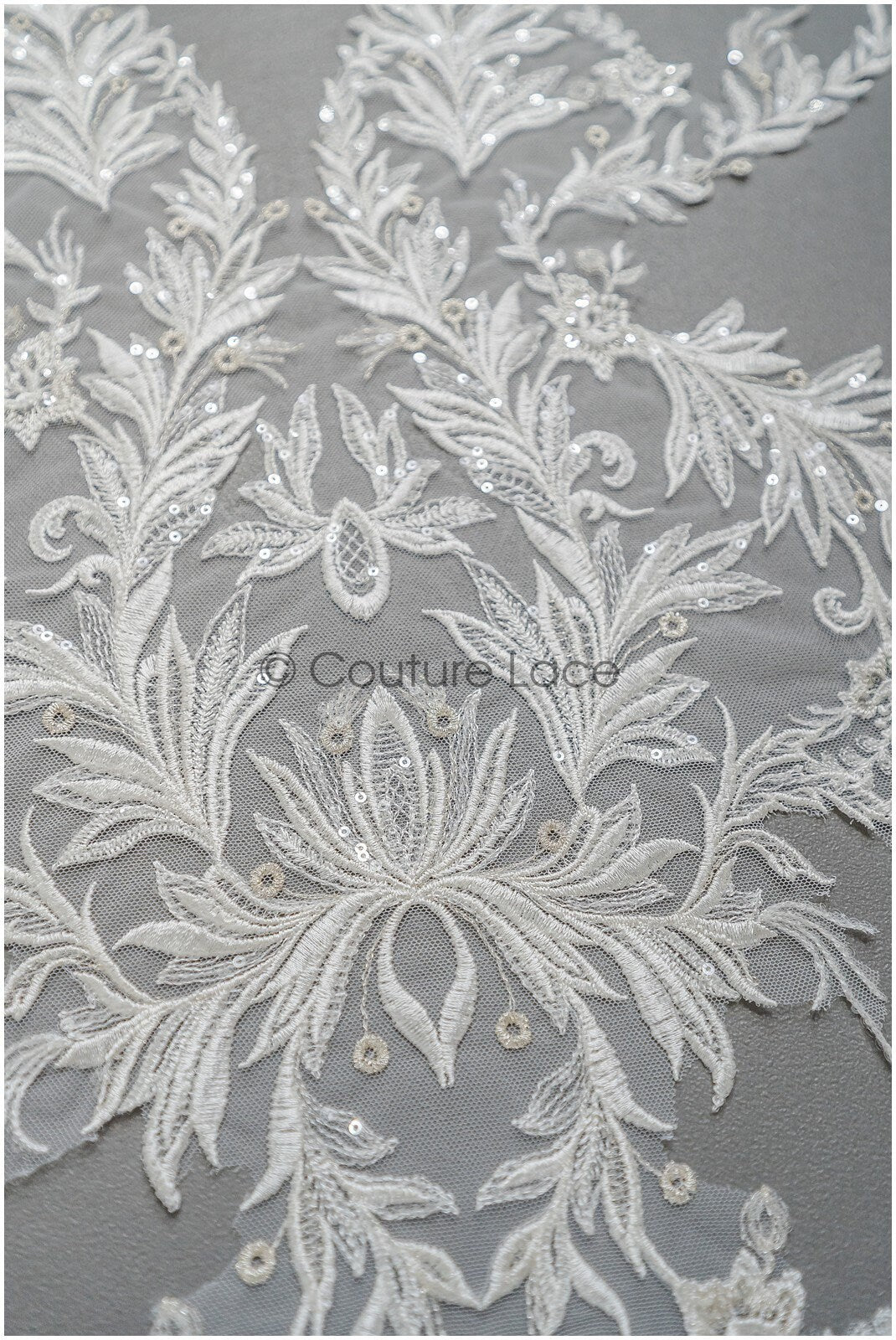 Floral lace applique for wedding dress, floral lace patch, embroidered lace applique, bridal applique// A21-202