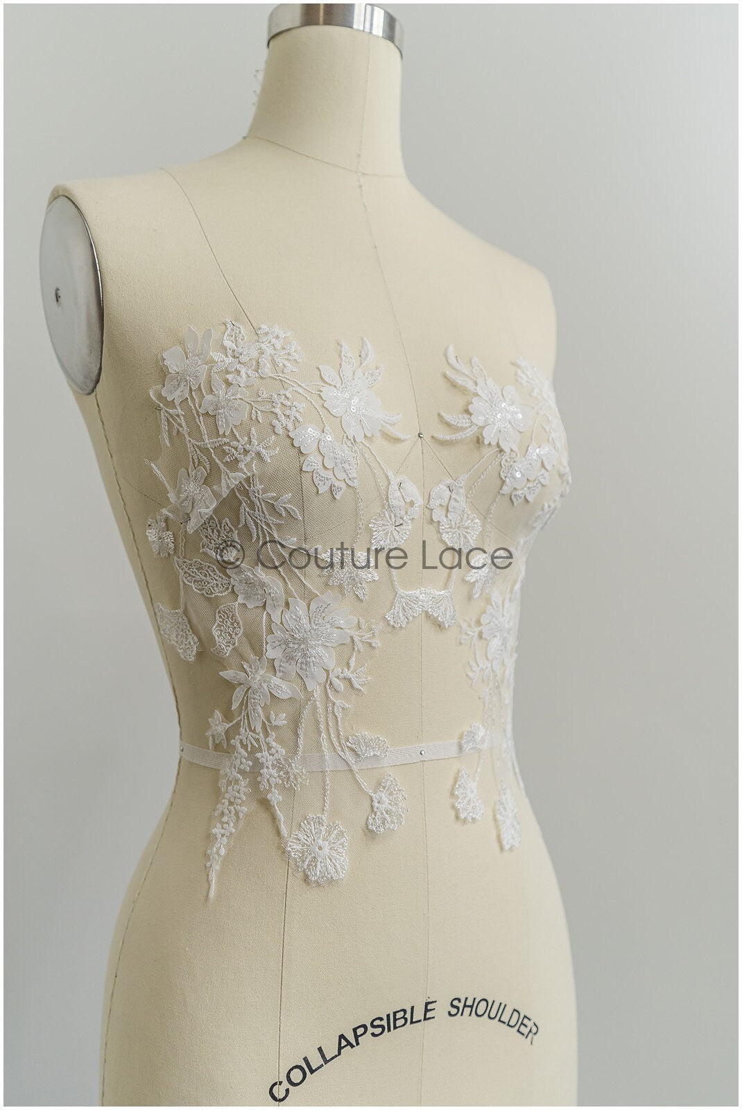 super weiche Wildblumen Spitzen Applikation für Brautkleid, BlumenSpitze Patches, bestickte Spitzen Applikation, Braut Applikation// A21-205