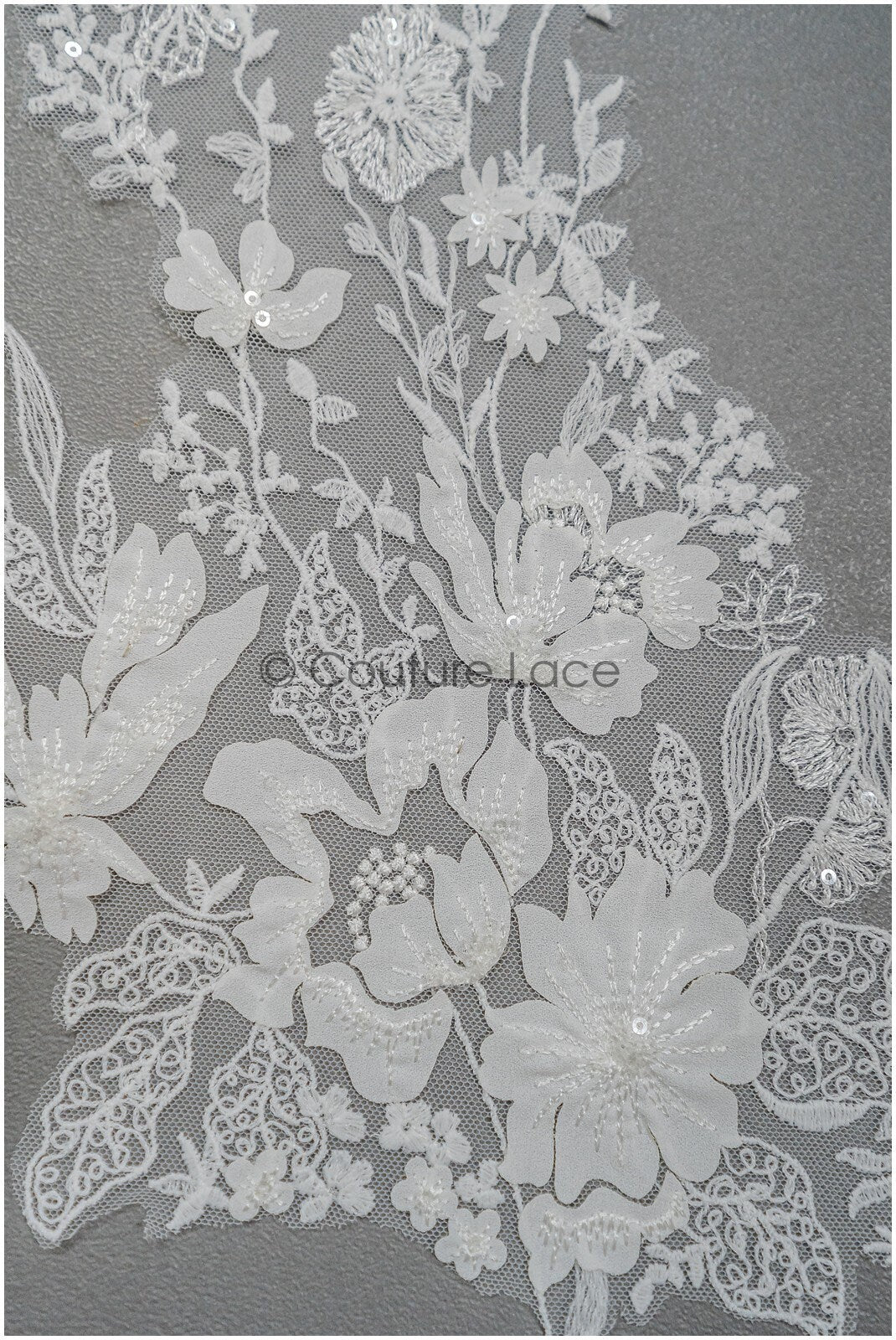 Super soft wildflower lace applique for wedding dress, floral lace patches, embroidered lace applique, bridal applique// A21-206