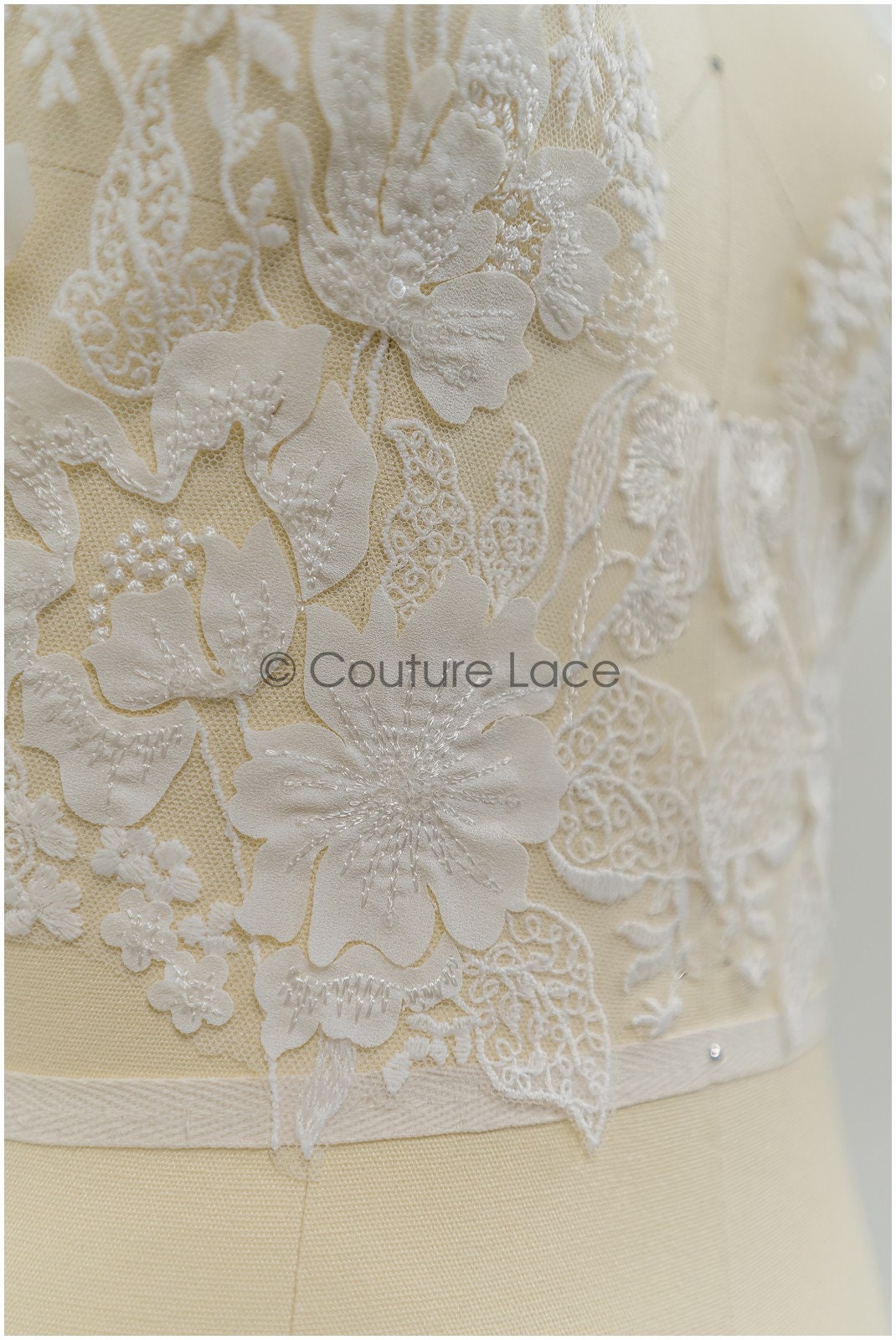Super soft wildflower lace applique for wedding dress, floral lace patches, embroidered lace applique, bridal applique// A21-206