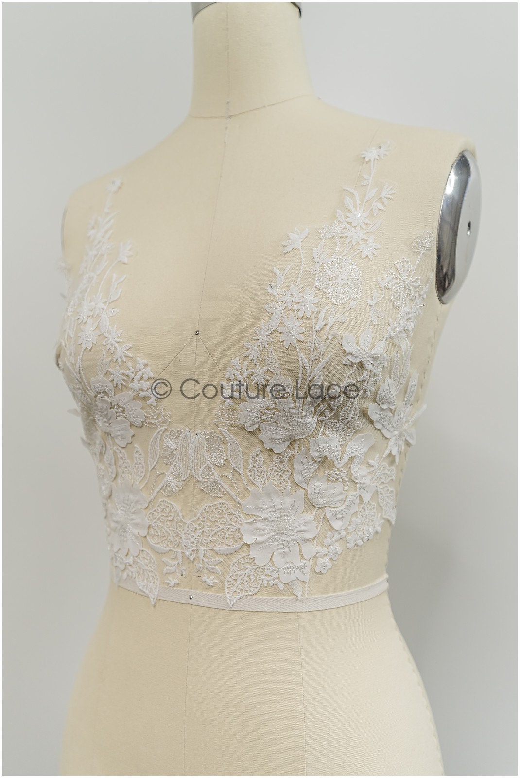 Super soft wildflower lace applique for wedding dress, floral lace patches, embroidered lace applique, bridal applique// A21-206