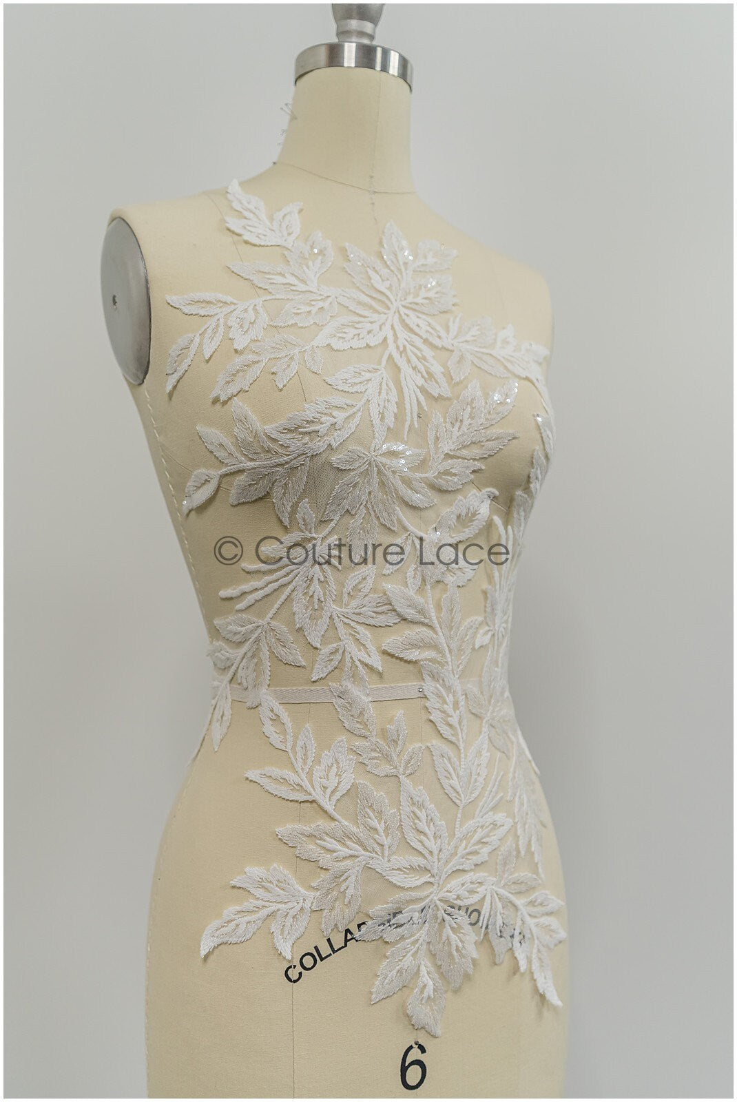 Floral lace appliques for bridal dress, floral lace patches, embroidered lace appliques, corded lace appliques off-white// A21-208