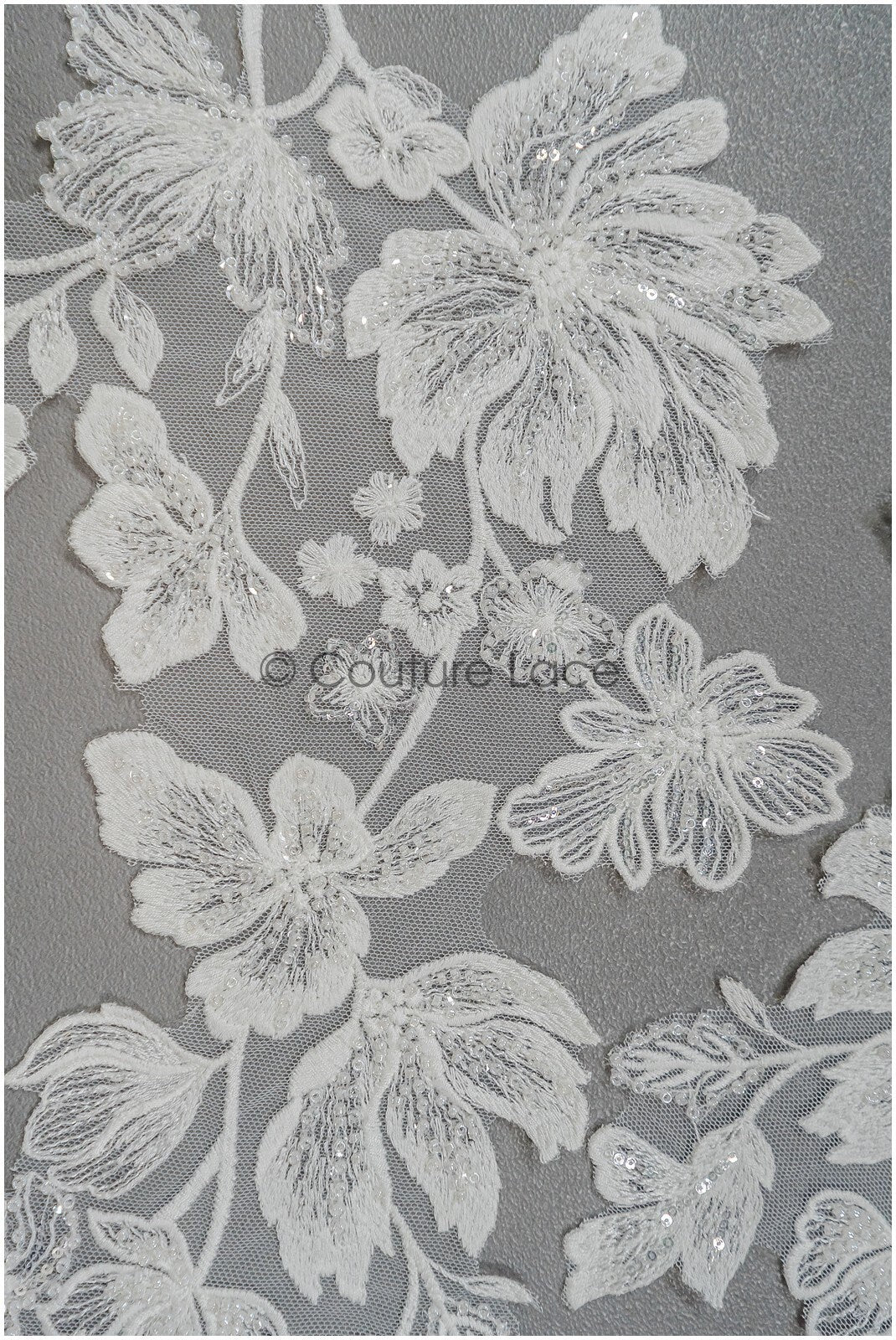 Perlen Applikationen für Brautkleid, Blumenspitze Aufnäher, bestickte Spitzenapplikationen, kordelierte Spitzenapplikationen off-white// A21-212