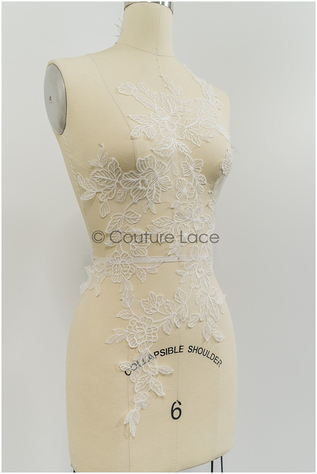 Perlen Applikationen für Brautkleid, Blumenspitzen Aufnäher, bestickte Spitzenapplikationen, kordelierte Spitzenapplikationen off-white// A21-213