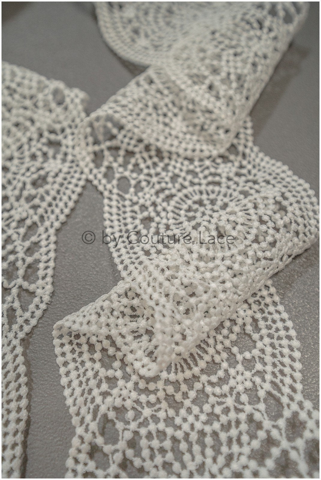 Boho crochet lace border off-white/ Guipure lace border/ Bridal lace border/ Macrame lace// T21-124