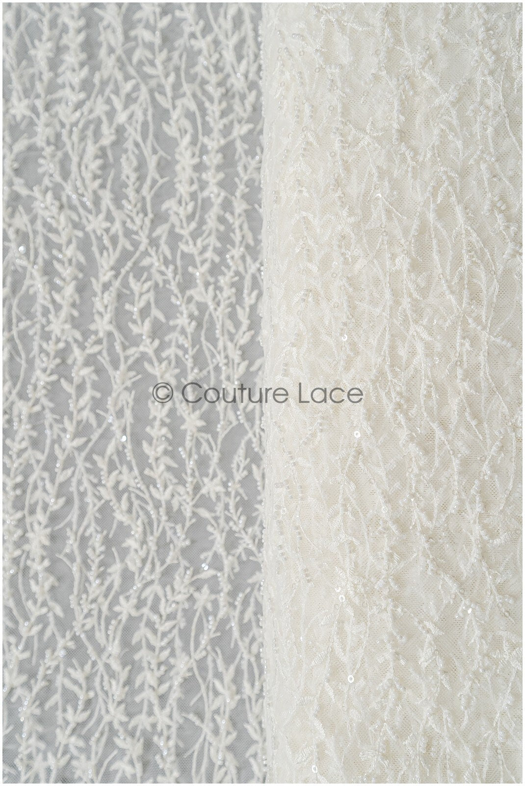 Perlen Spitzenstoff Off-White/ Brautspitze mit Perlen/ Hochzeitskleid Spitze mit Perlen & Pailletten/ Perlenspitze/ Französische Spitze// L22-301MB