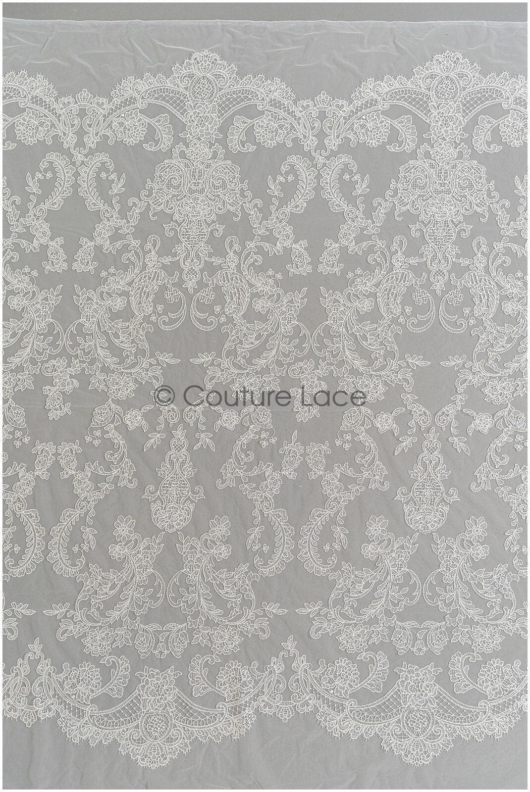 Royal Braut Spitzenstoff für Hochzeitskleid/ Brautspitze Stoff Off-White/ französische Braut Spitze// L22-307B