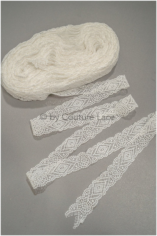 Garniture en dentelle Boho blanc cassé/ dentelle nuptiale au crochet/ garniture en dentelle Guipur/ dentelle macramé// T21-125
