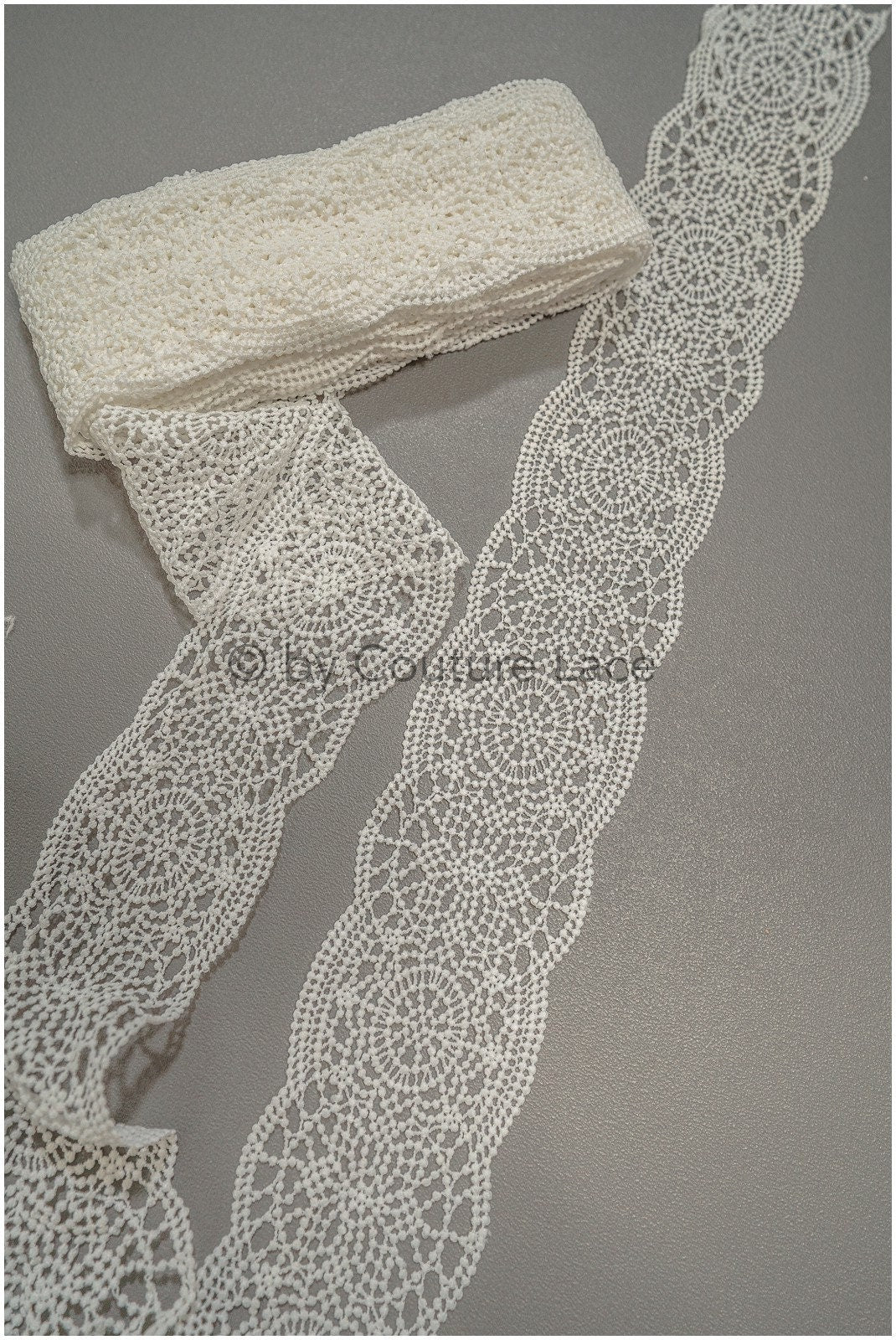 Boho crochet lace border off-white/ Guipure lace border/ Bridal lace border/ Macrame lace// T21-124