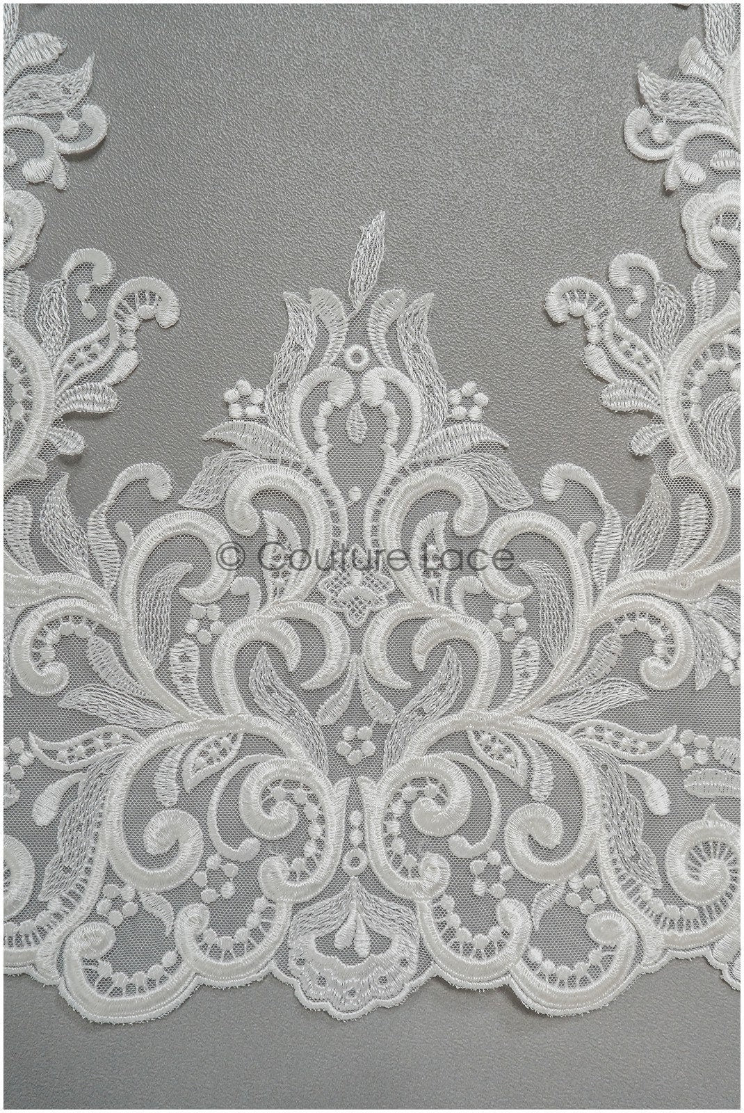 Off-white lace trim/ embroidered bridal lace/ bridal lace trim/ elegant lace/ wedding dress lace trim// T21-148