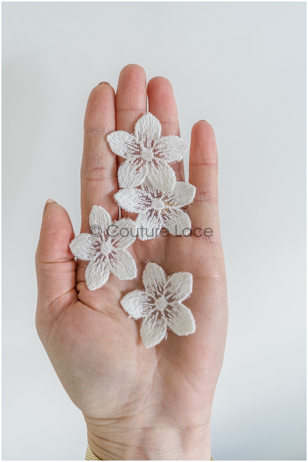 20pcs. Lace flowers for sewing/ 3D flower lace applique/ 3D lace flower/ wedding dress lace applique/ bridal lace// A22-163C