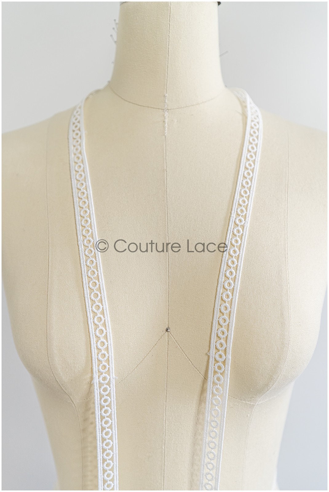 5yds Boho Lace Trim Off-White/ Lace Trim for Wedding Dresses/ Guipure Lace// T22-170