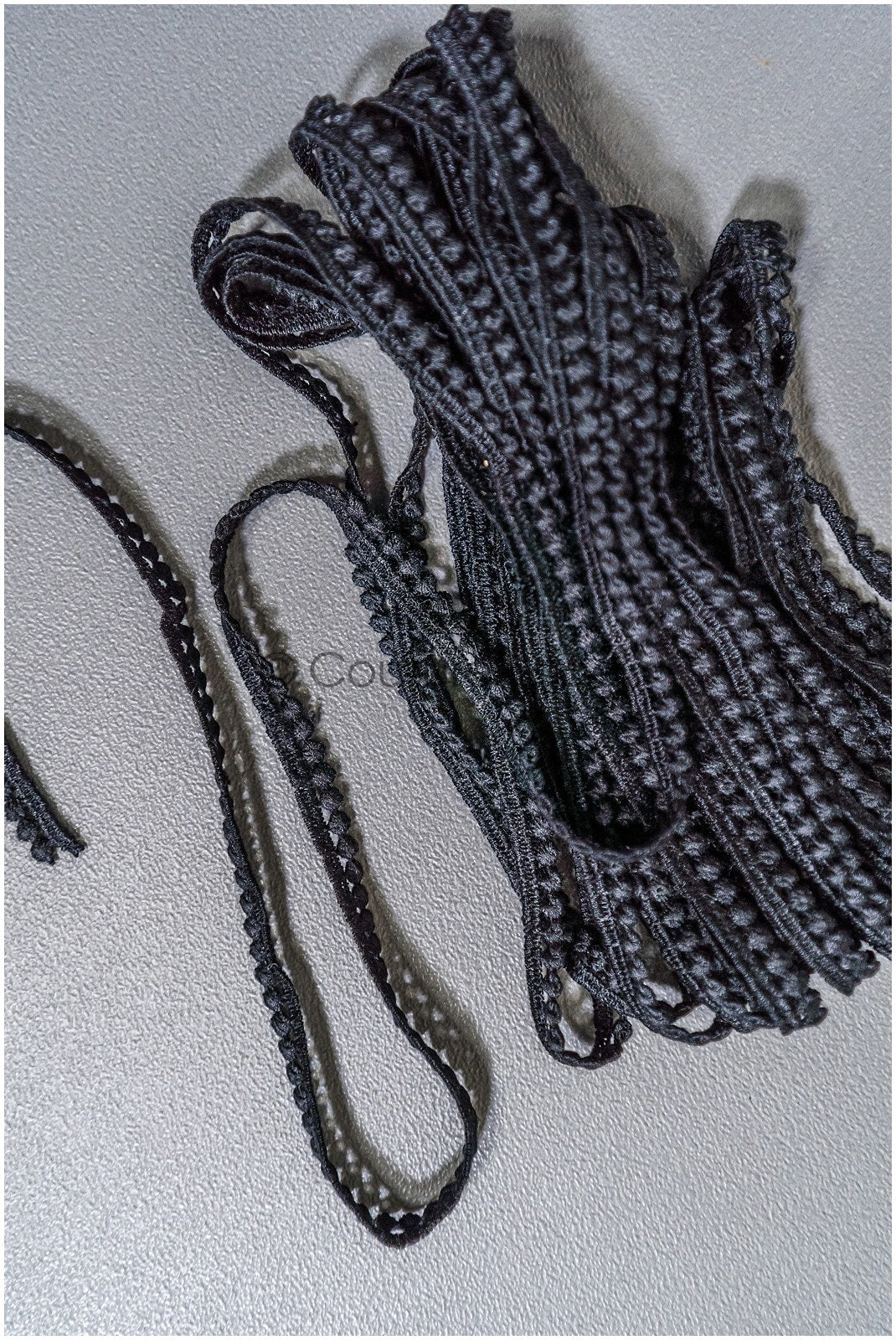 9yds Black Boho Lace Trim/ Lace Trim/ Bridal Lace Trim with Dots// T22-162